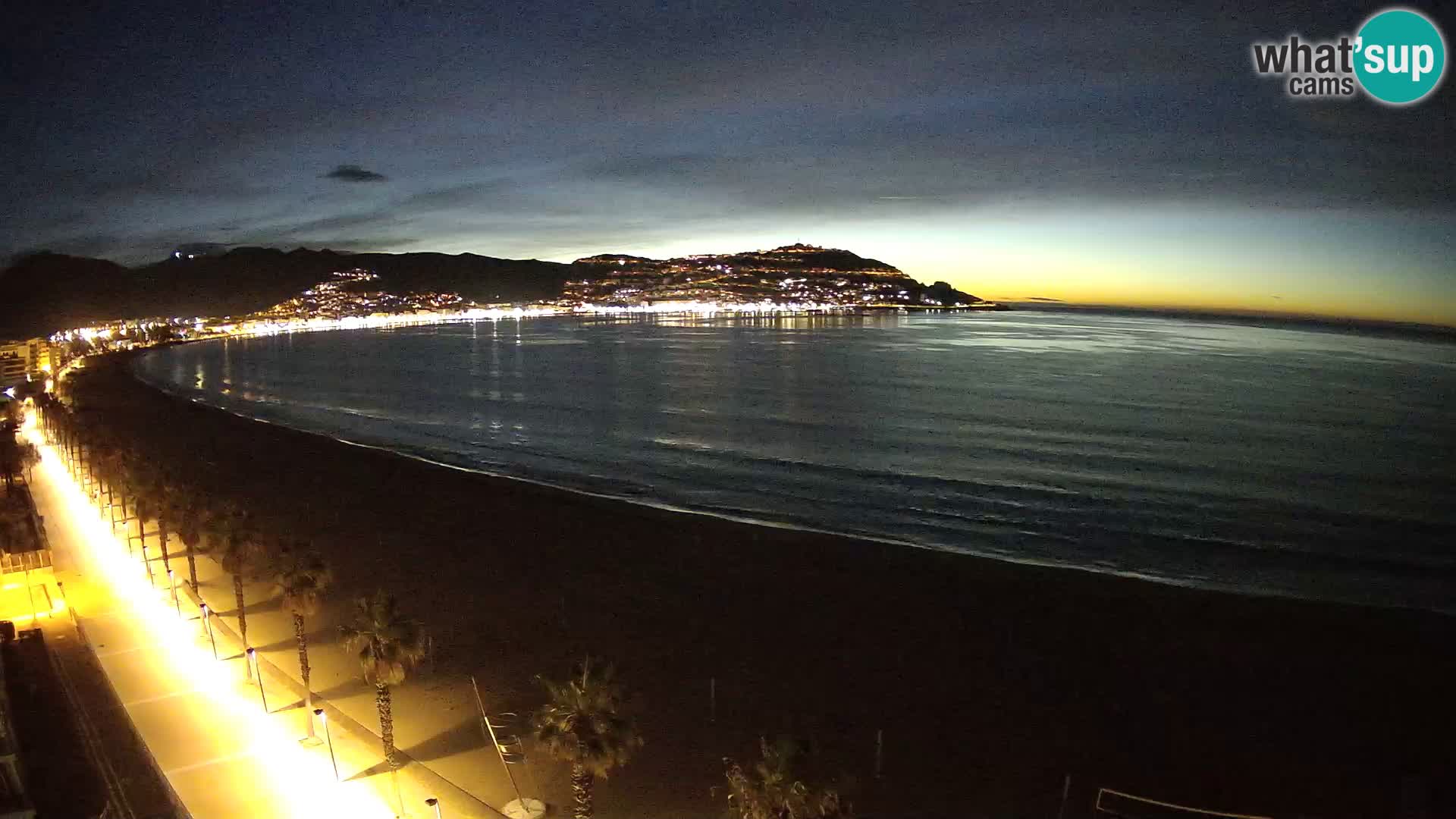 Live Roses Webcam Costa Brava beach view from MonteCarlo Hotel