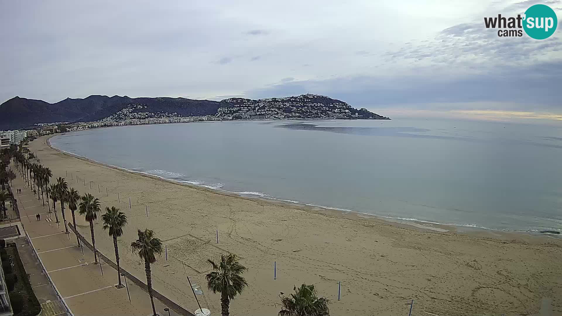 Live Roses Webcam Costa Brava beach view from MonteCarlo Hotel