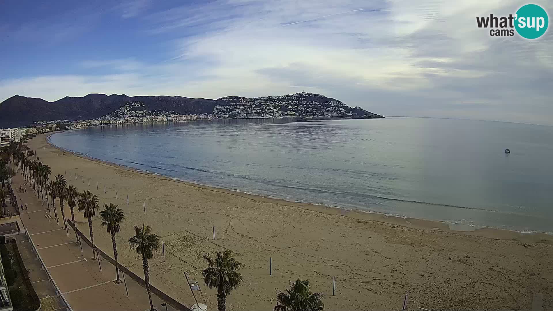 Live Roses Webcam Costa Brava beach view from MonteCarlo Hotel