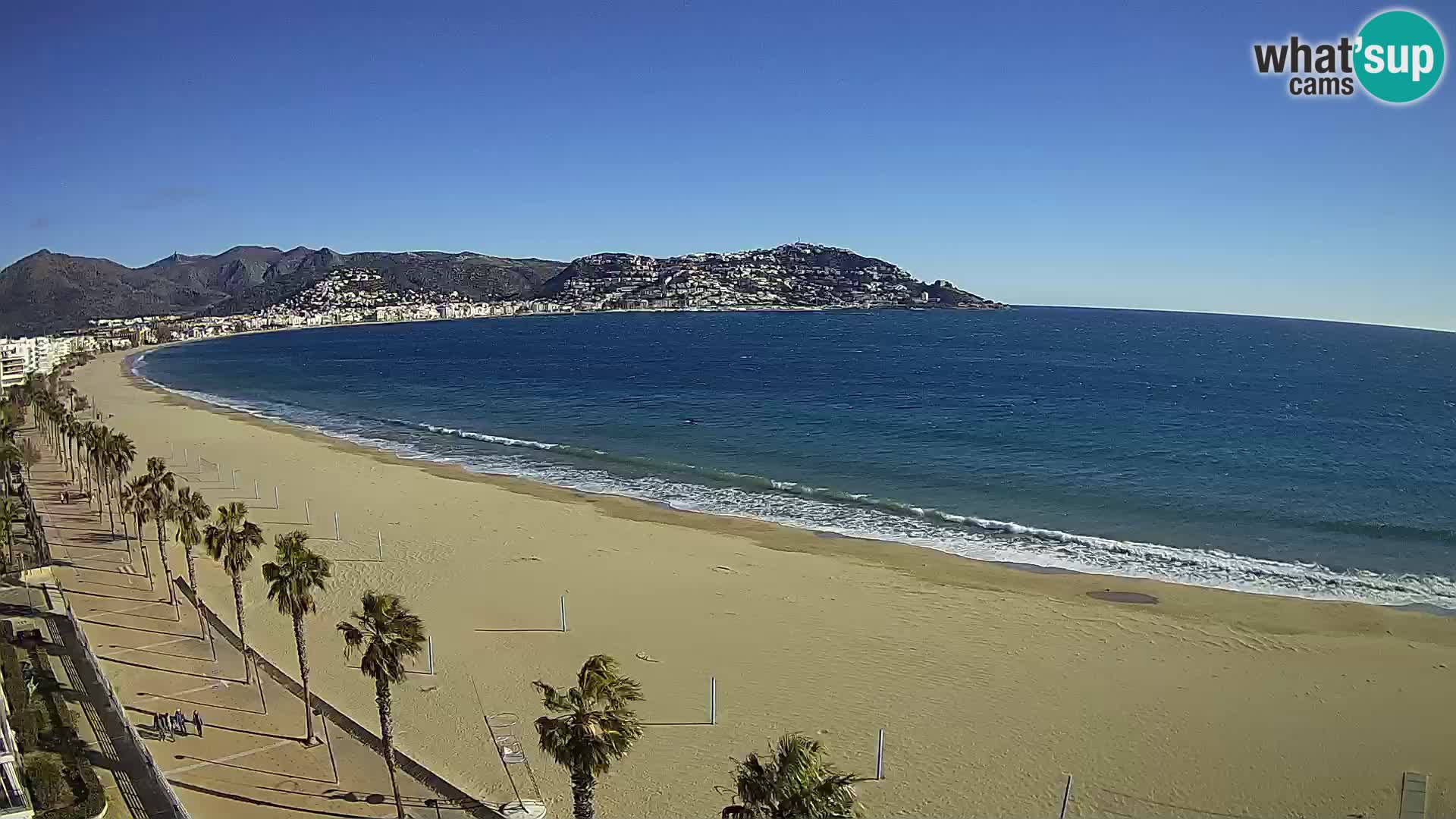 Live Roses Webcam Costa Brava beach view from MonteCarlo Hotel