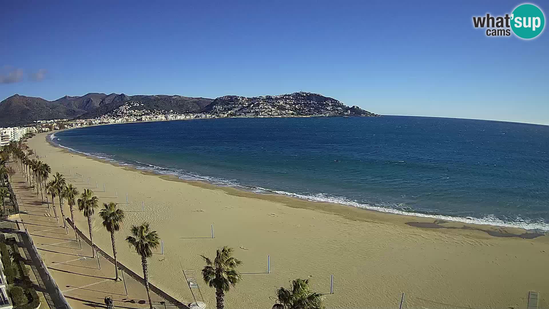 Live Roses Webcam Costa Brava beach view from MonteCarlo Hotel