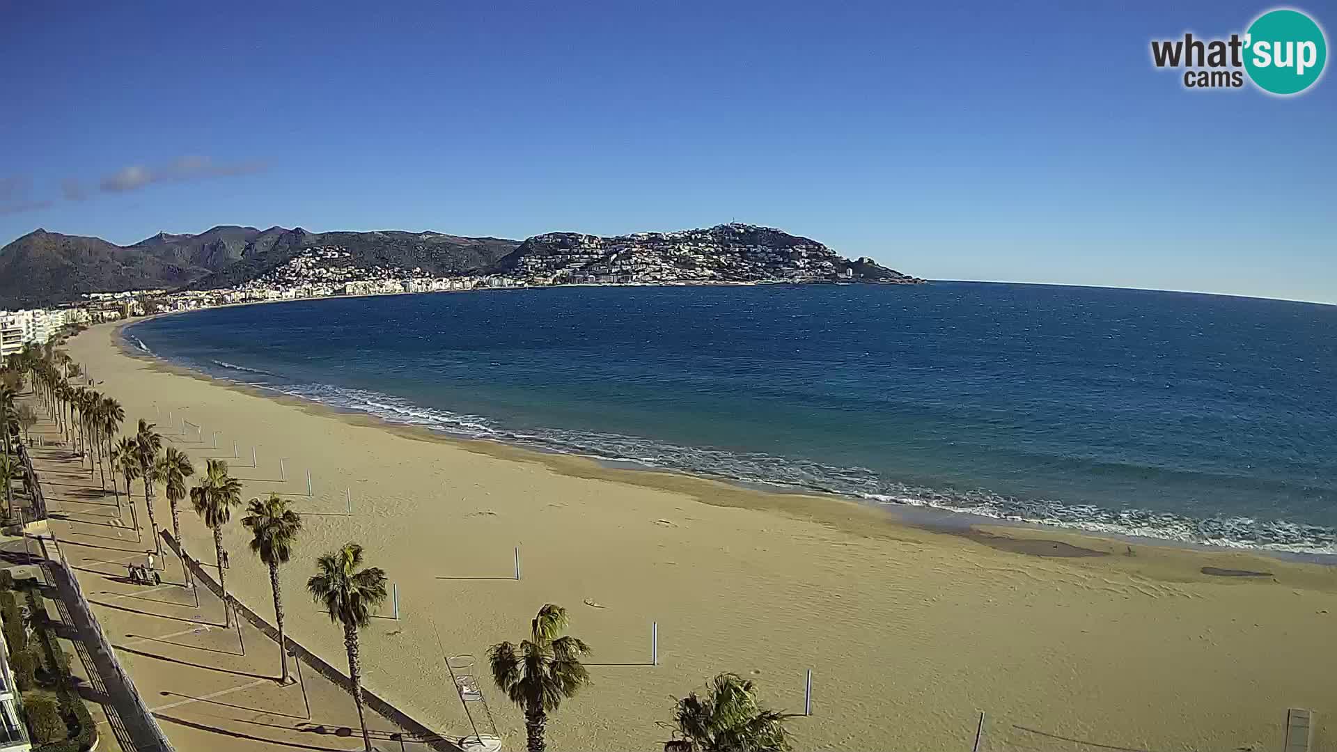 Live Roses Webcam Costa Brava beach view from MonteCarlo Hotel