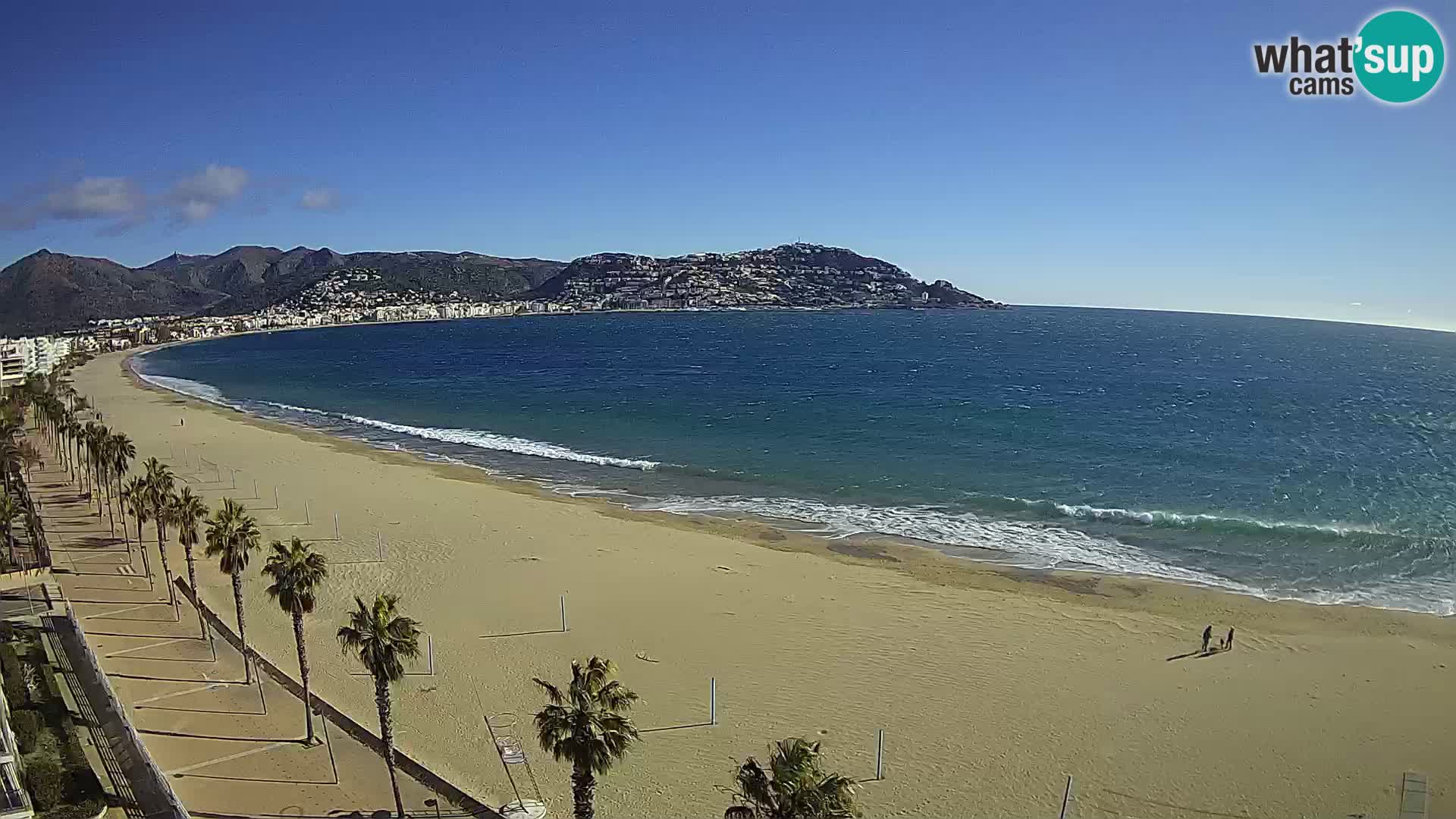 Live Roses Webcam Costa Brava beach view from MonteCarlo Hotel