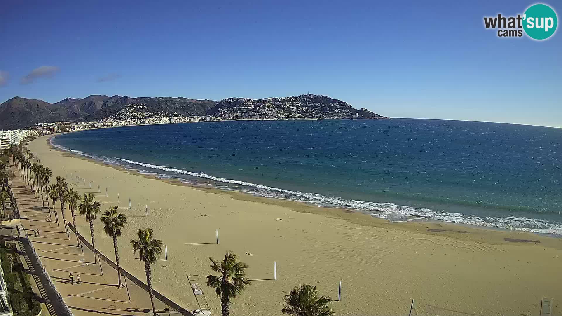 Live Roses Webcam Costa Brava beach view from MonteCarlo Hotel