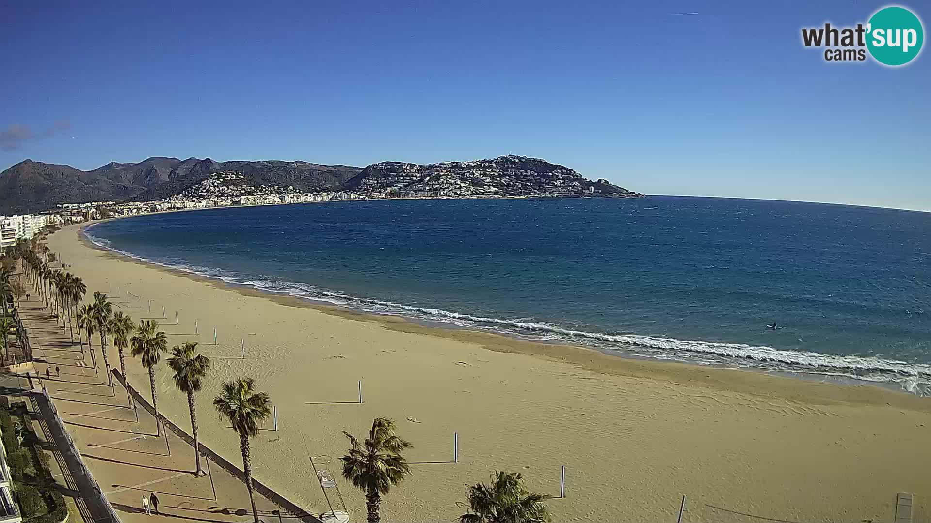 Live Roses Webcam Costa Brava beach view from MonteCarlo Hotel