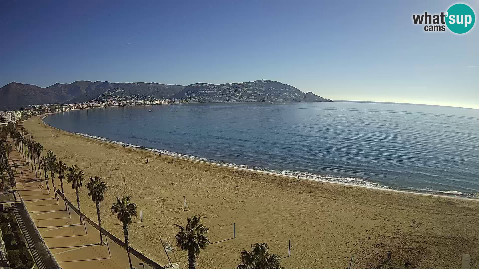 Live Roses Webcam Costa Brava beach view from MonteCarlo Hotel