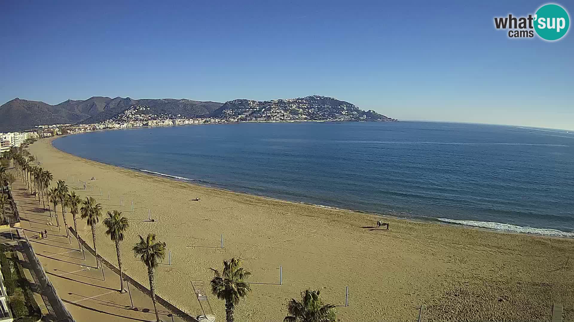 Live Roses Webcam Costa Brava beach view from MonteCarlo Hotel