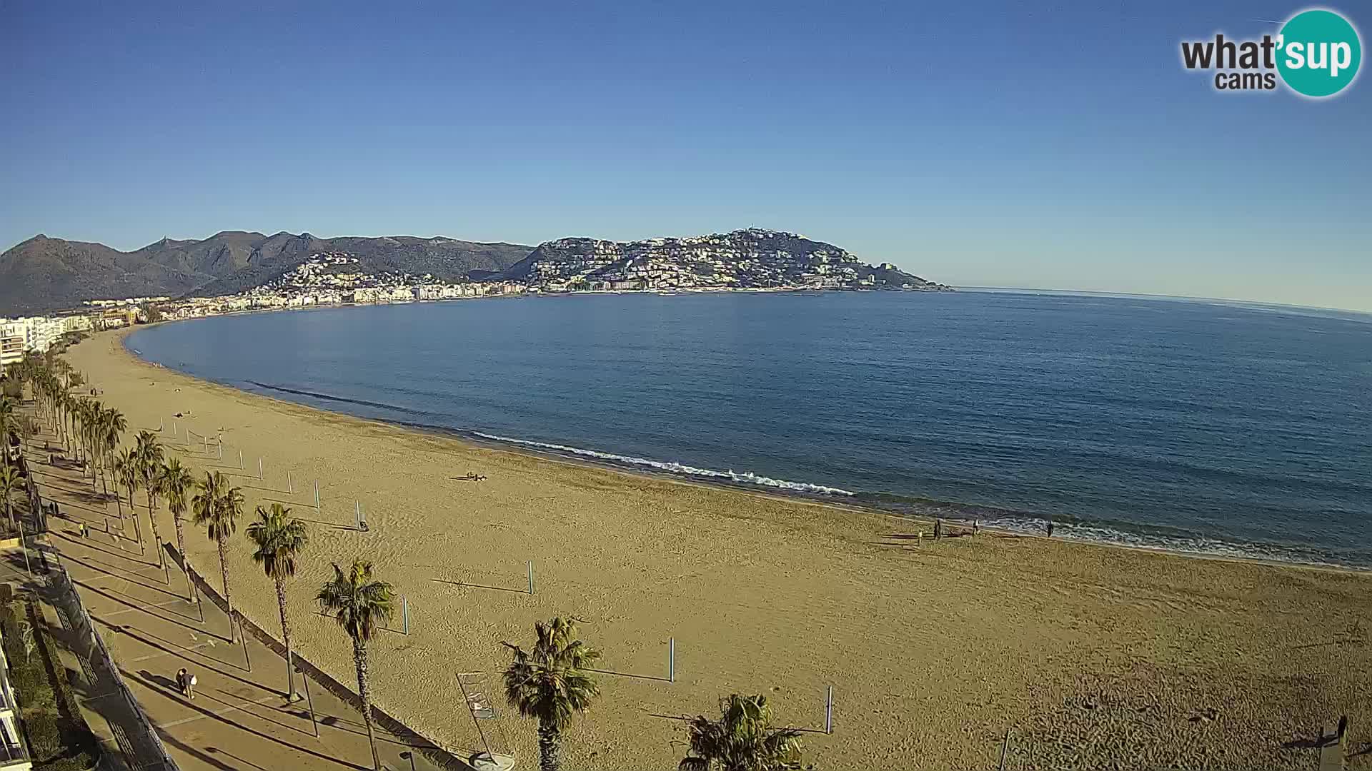 Live Roses Webcam Costa Brava beach view from MonteCarlo Hotel