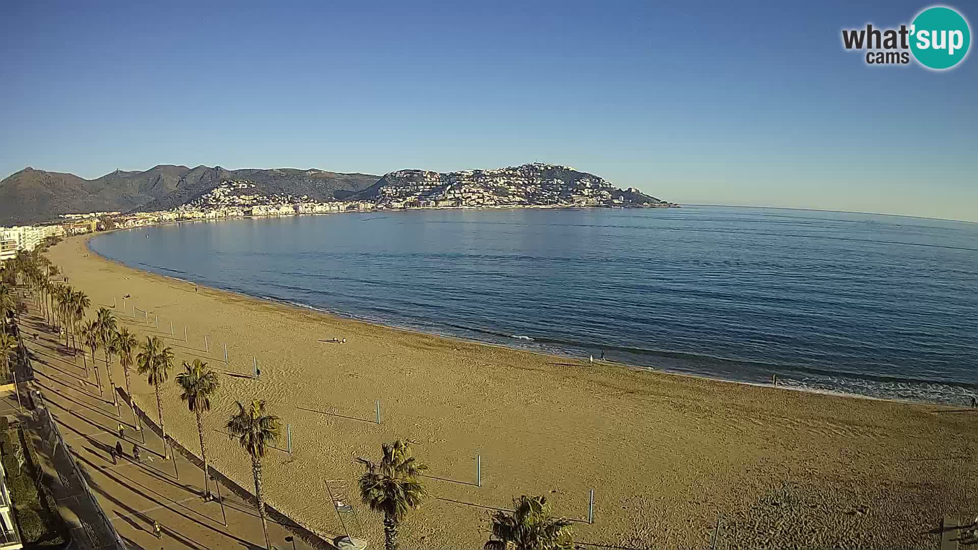 Live Roses Webcam Costa Brava beach view from MonteCarlo Hotel