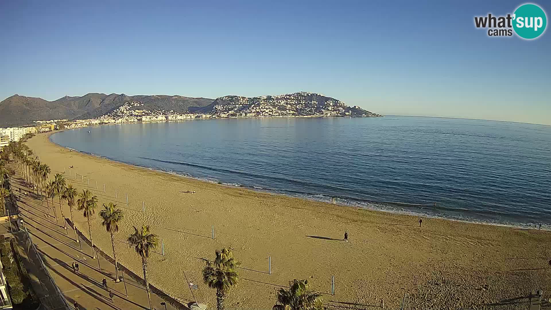 Live Roses Webcam Costa Brava beach view from MonteCarlo Hotel