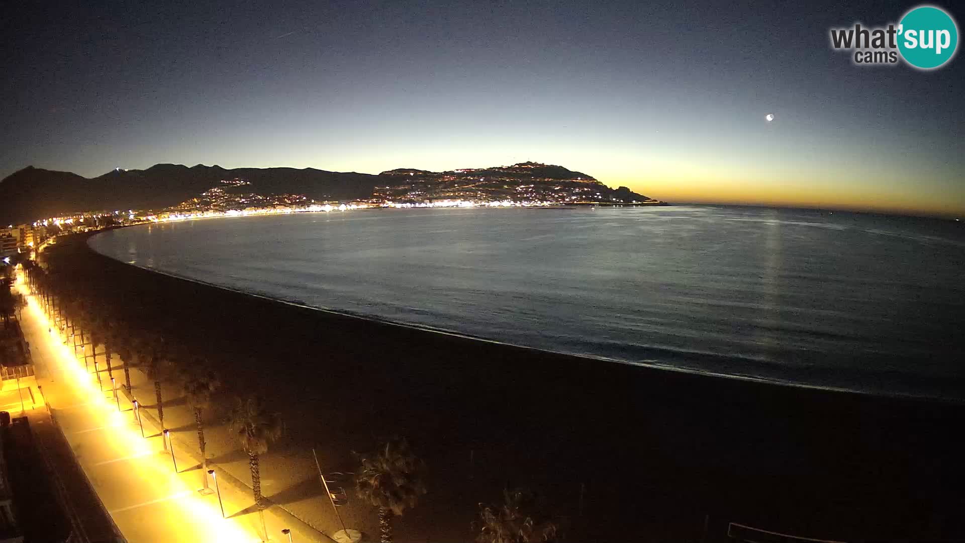 Live Roses Webcam Costa Brava beach view from MonteCarlo Hotel