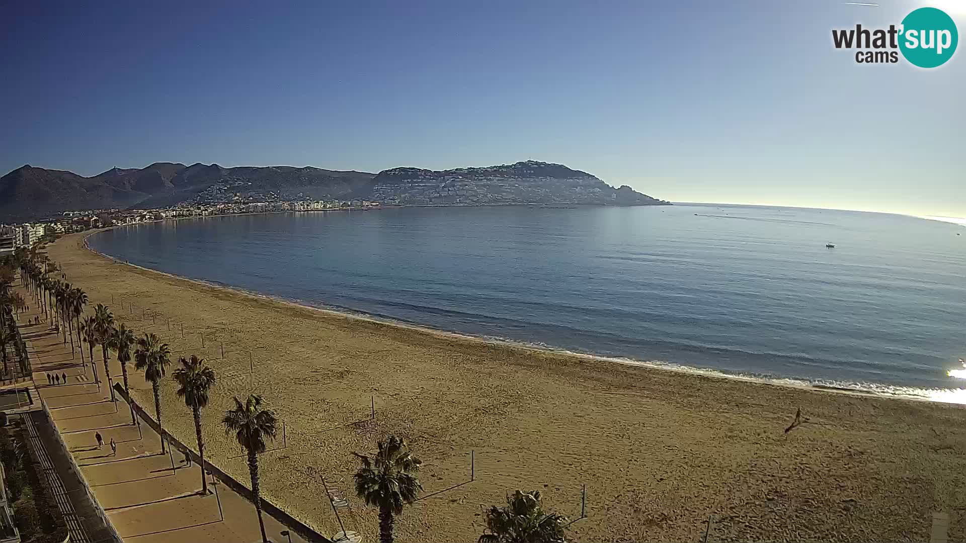 Live Roses Webcam Costa Brava beach view from MonteCarlo Hotel