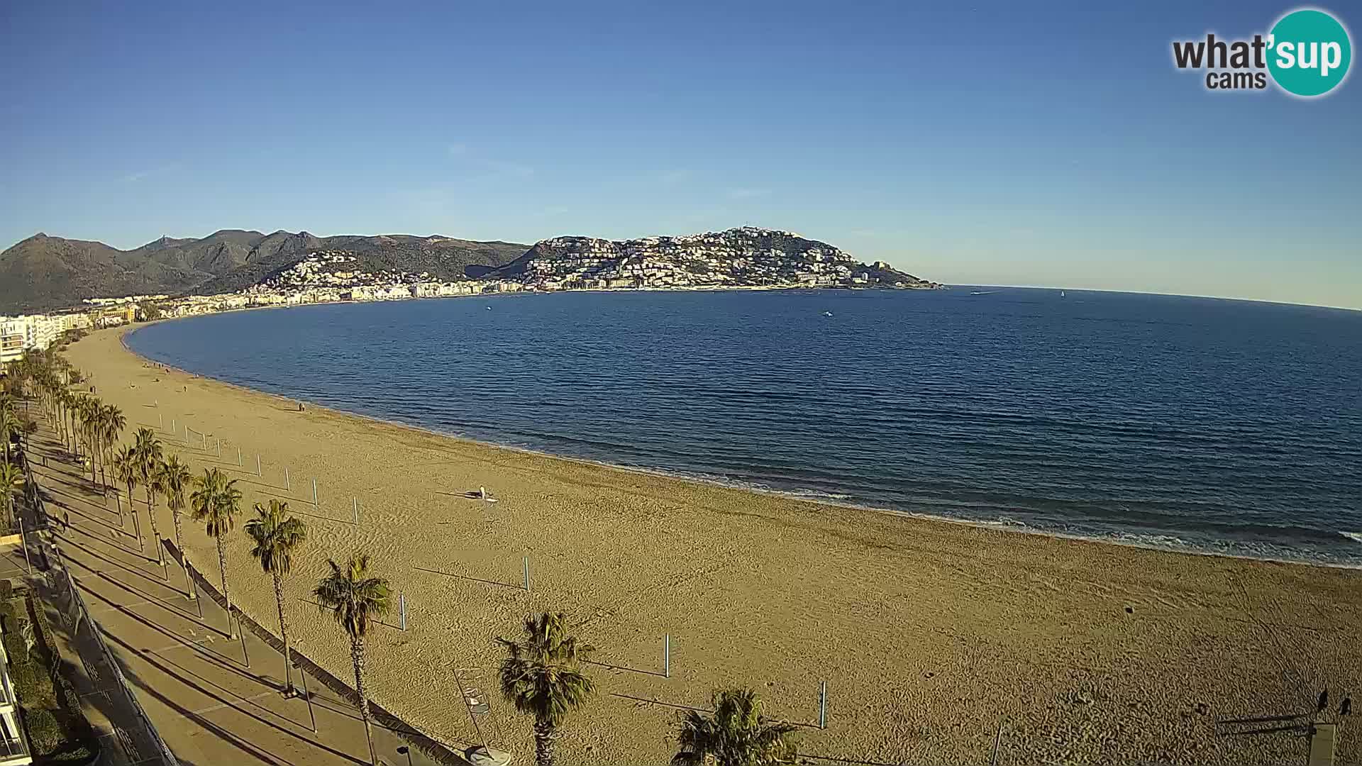 Live Roses Webcam Costa Brava beach view from MonteCarlo Hotel