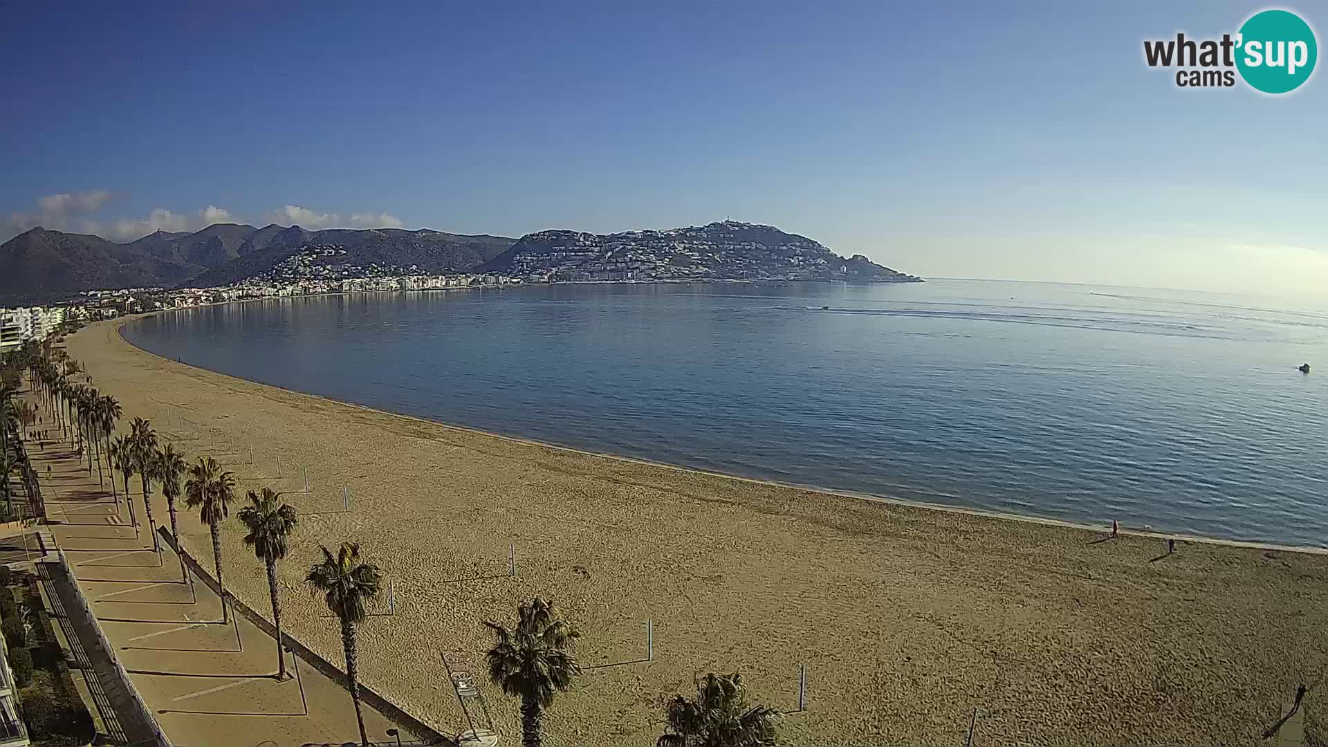 Live Roses Webcam Costa Brava beach view from MonteCarlo Hotel