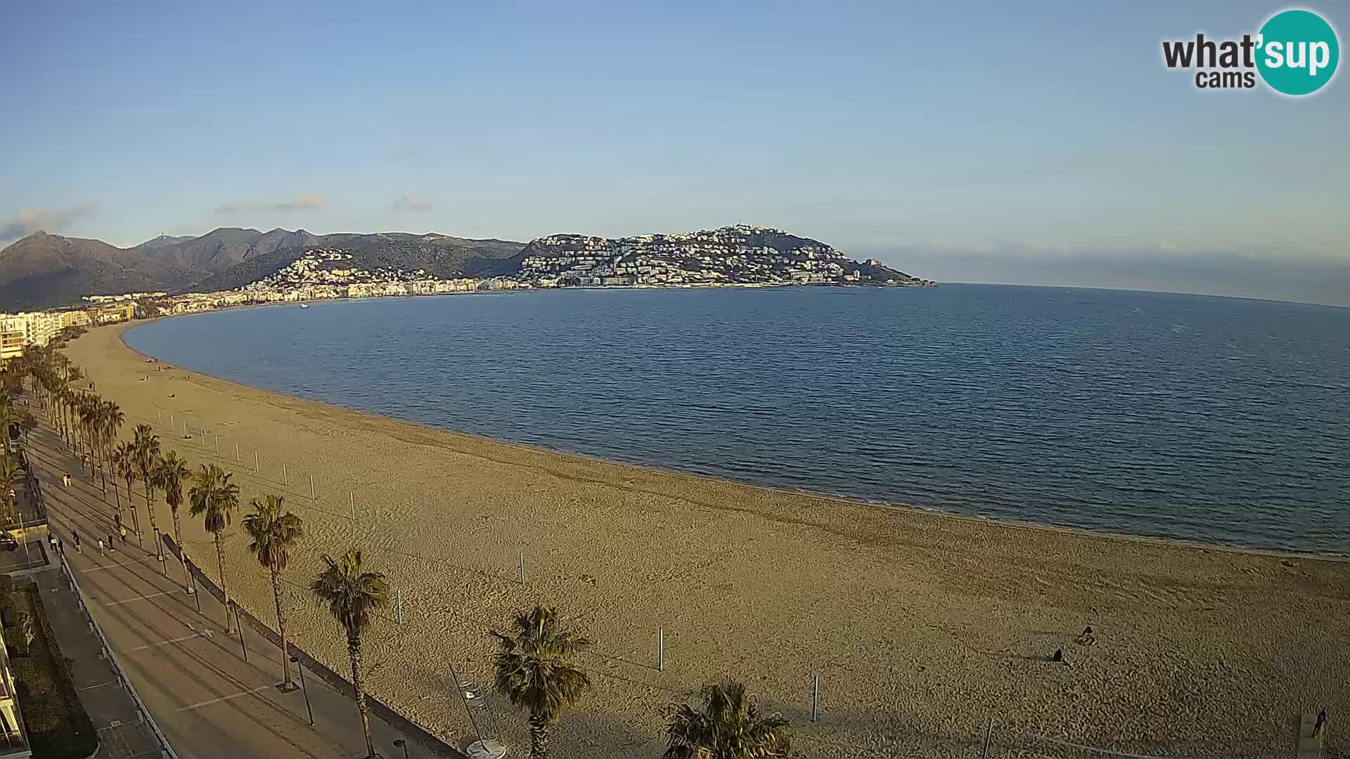 Live Roses Webcam Costa Brava beach view from MonteCarlo Hotel