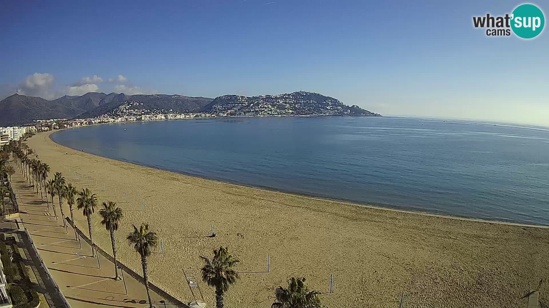 Live Roses Webcam Costa Brava beach view from MonteCarlo Hotel