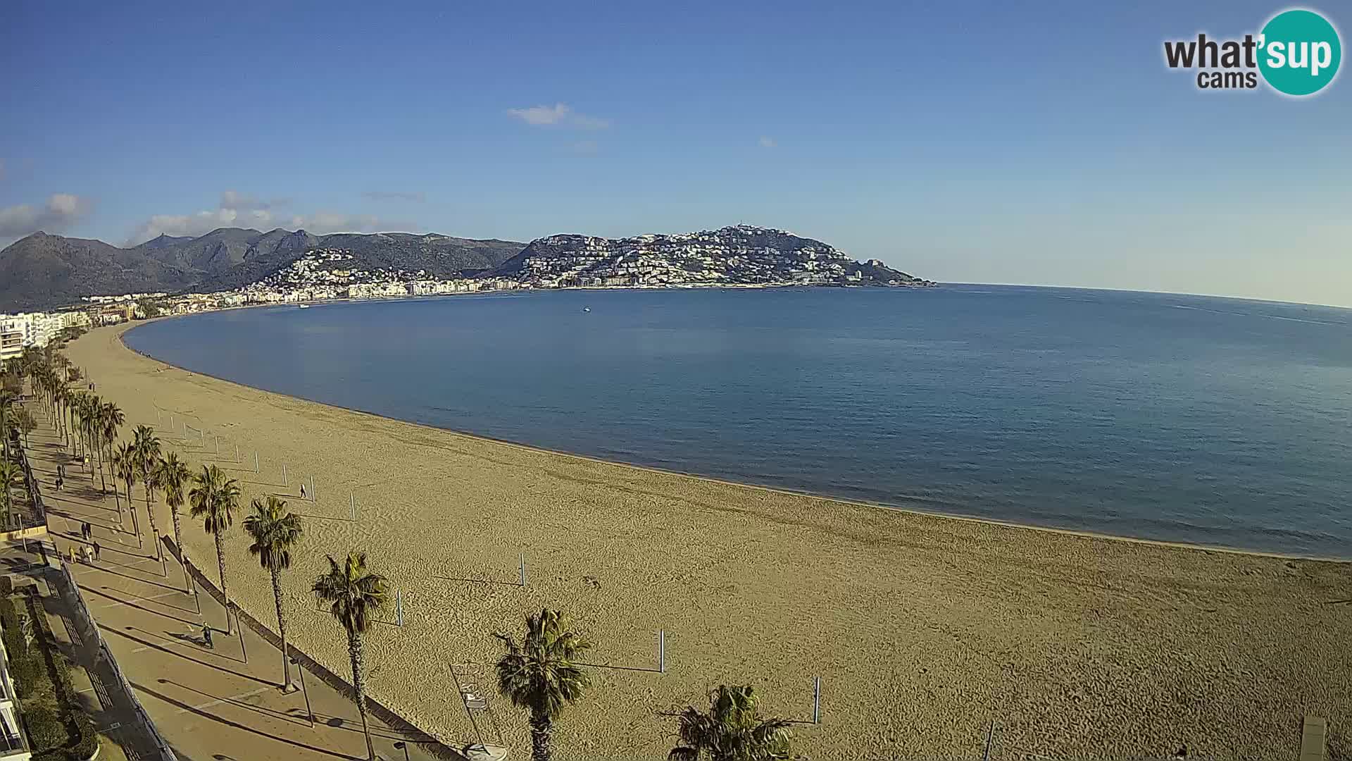 Live Roses Webcam Costa Brava beach view from MonteCarlo Hotel