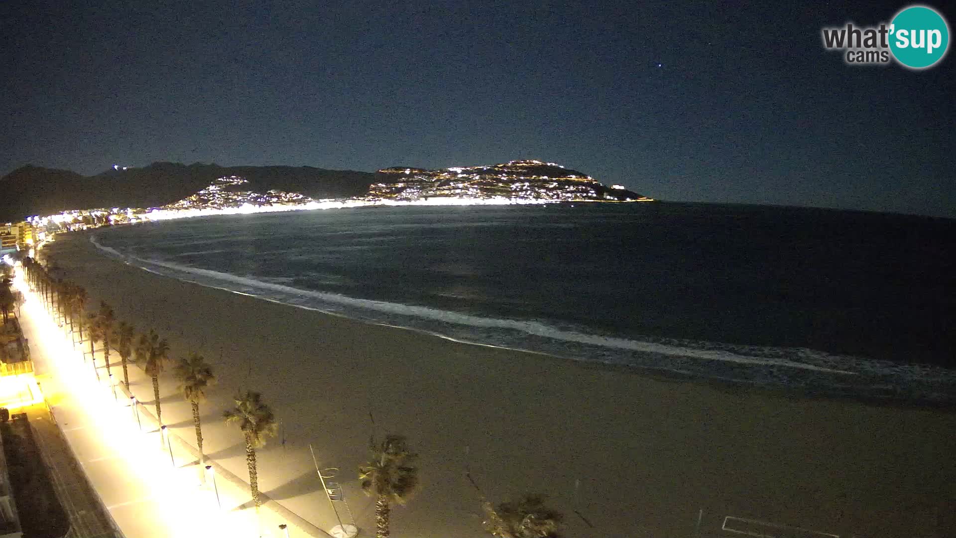 Live Roses Webcam Costa Brava beach view from MonteCarlo Hotel