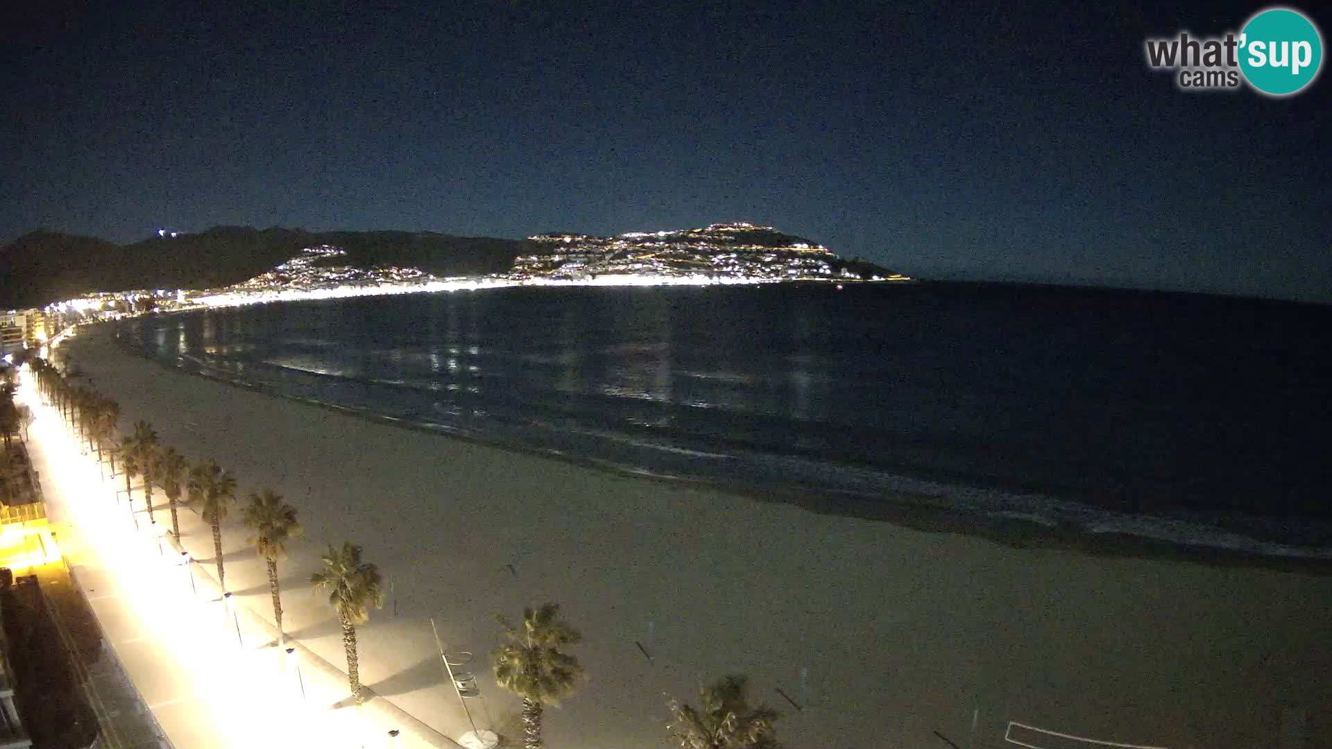 Live Roses Webcam Costa Brava beach view from MonteCarlo Hotel