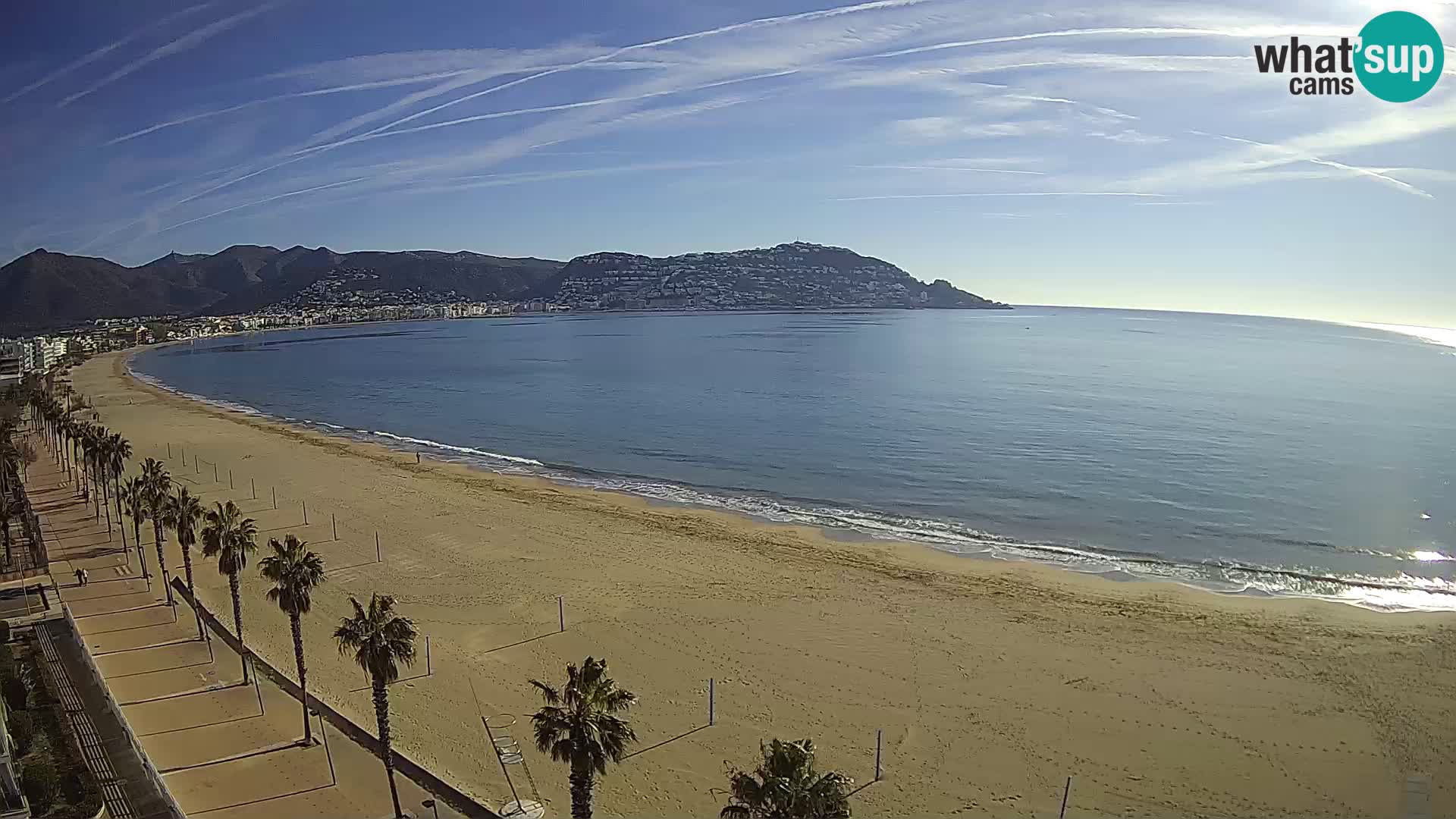 Live Roses Webcam Costa Brava beach view from MonteCarlo Hotel