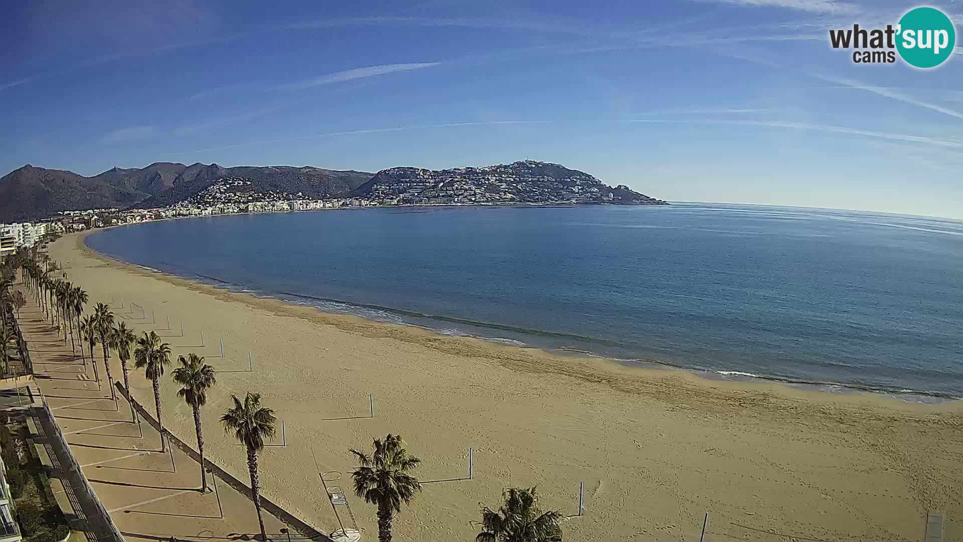 Live Roses Webcam Costa Brava beach view from MonteCarlo Hotel