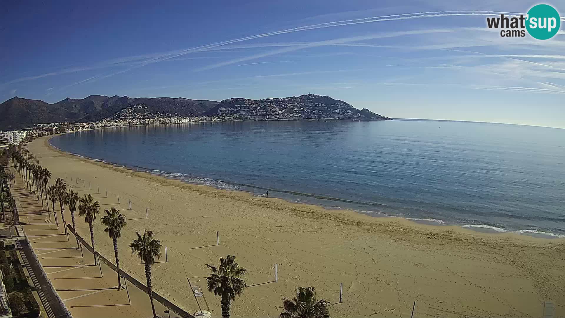 Live Roses Webcam Costa Brava beach view from MonteCarlo Hotel