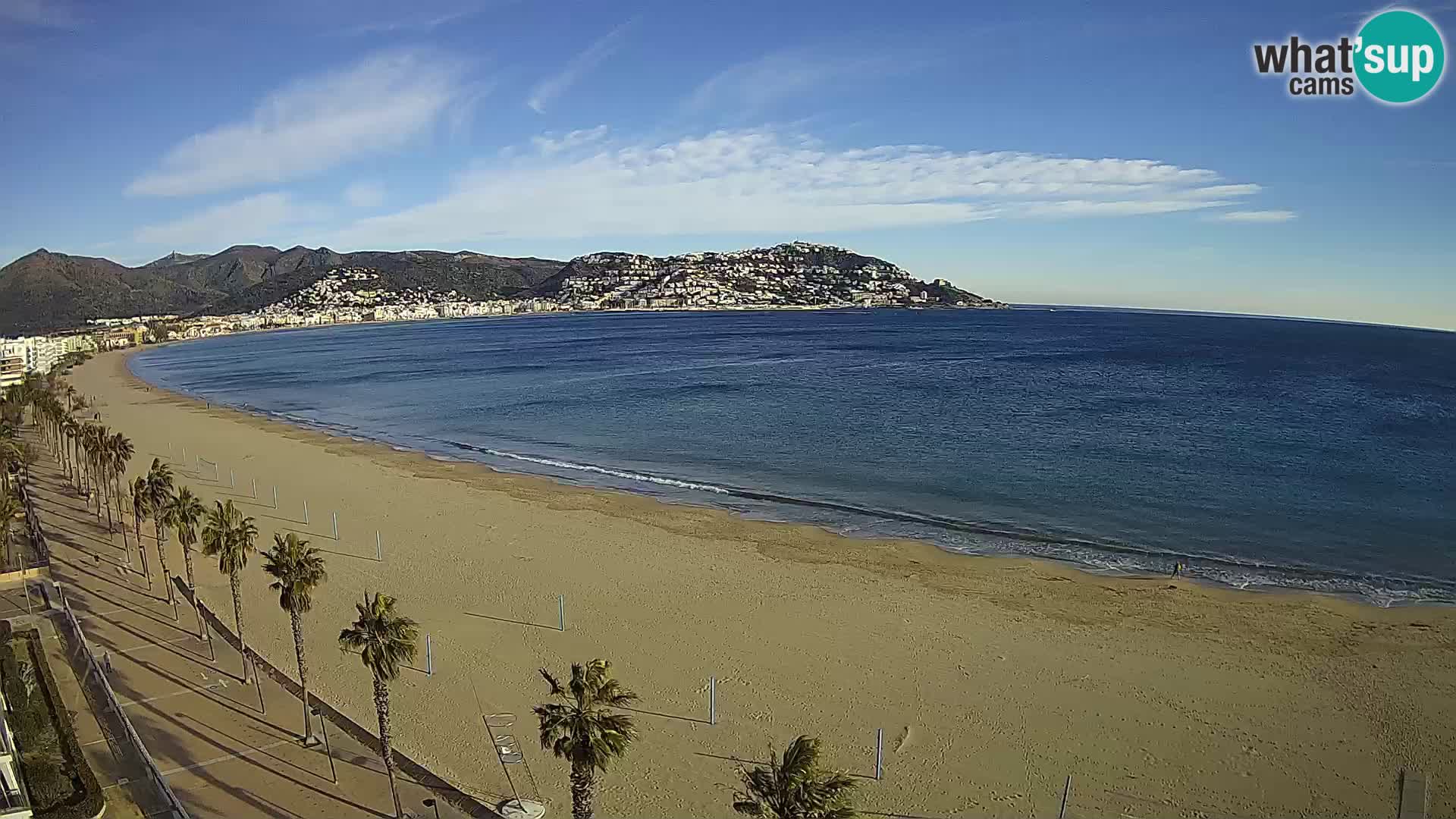 Live Roses Webcam Costa Brava beach view from MonteCarlo Hotel