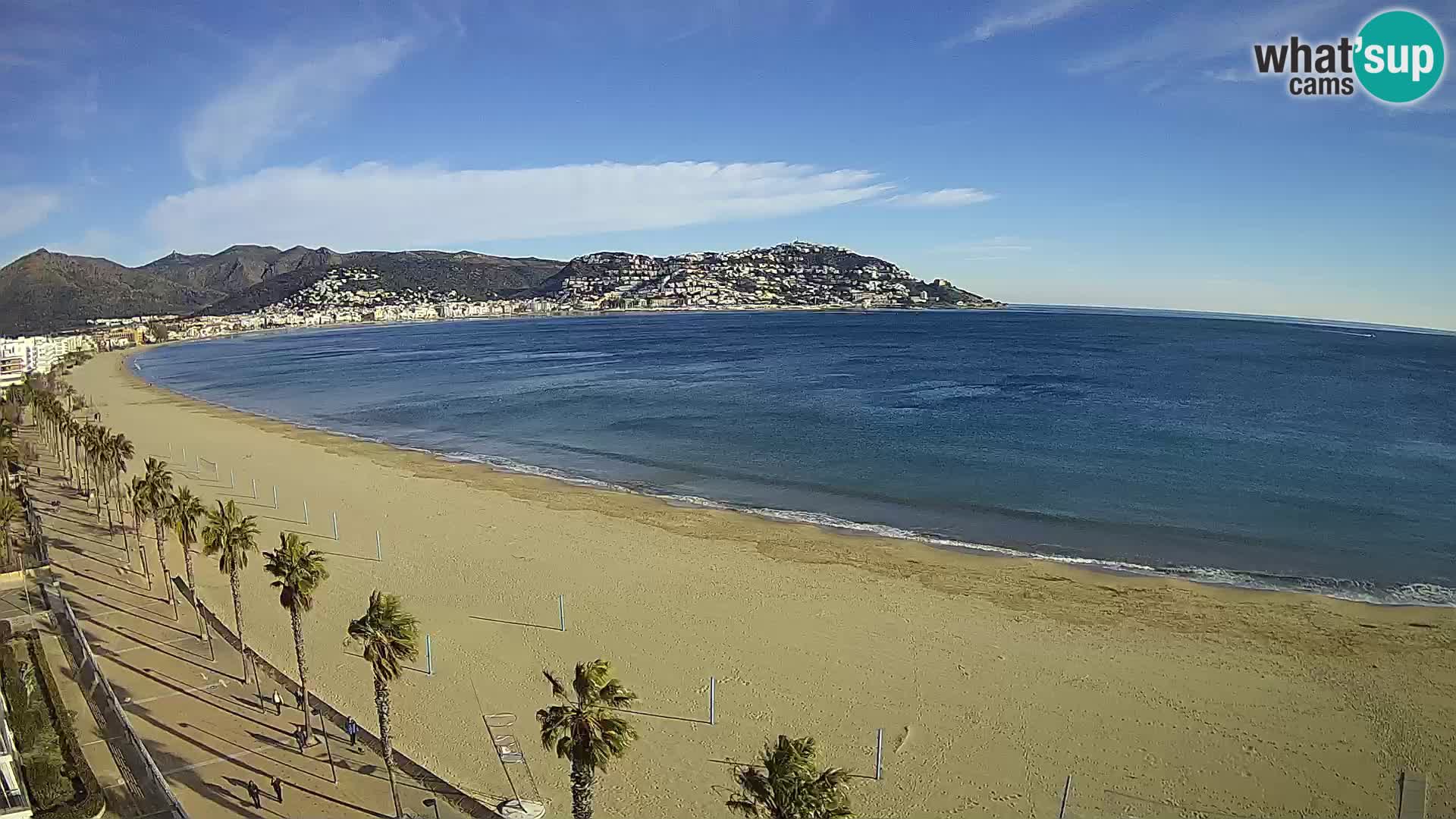 Live Roses Webcam Costa Brava beach view from MonteCarlo Hotel