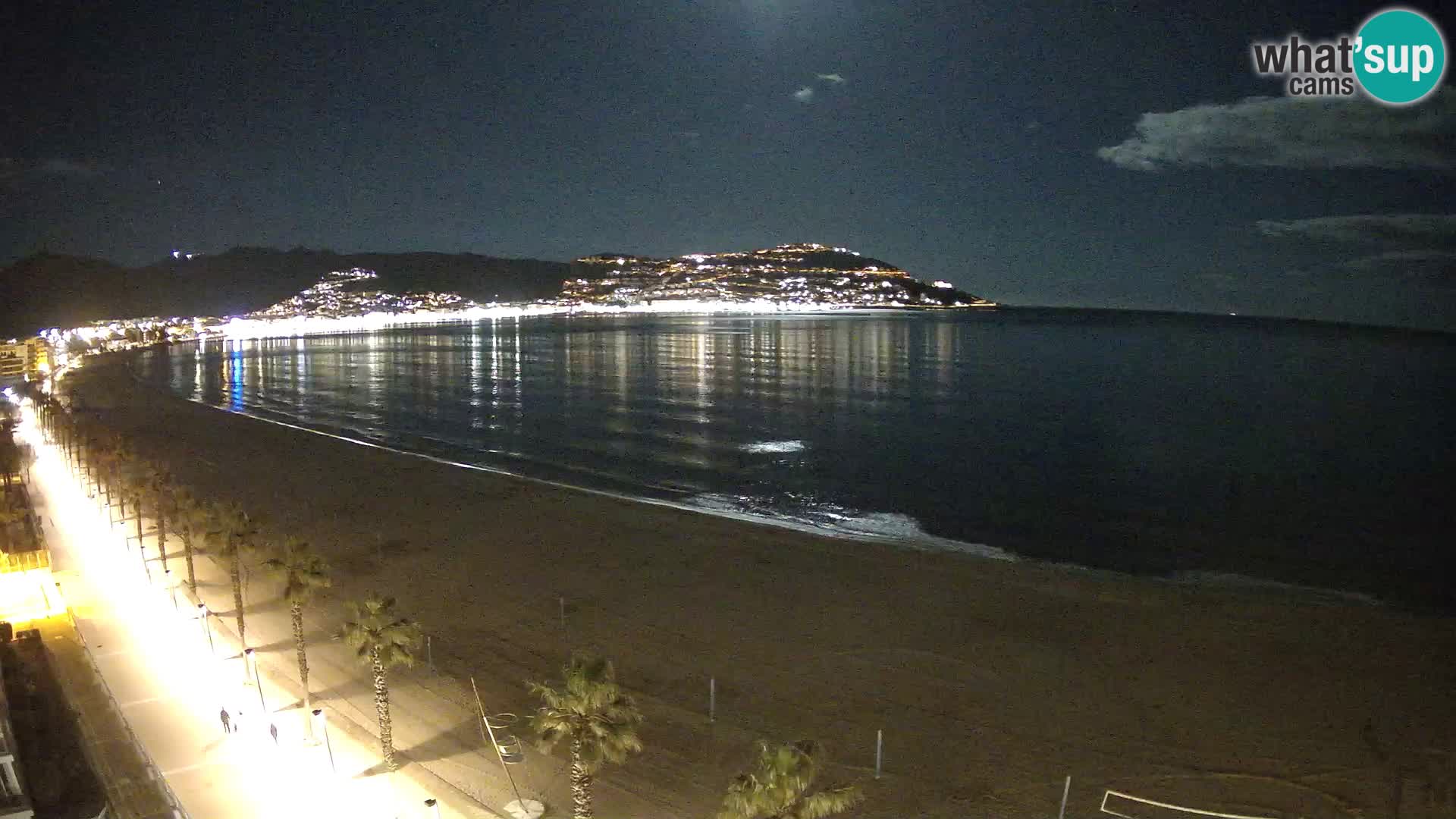 Live Roses Webcam Costa Brava beach view from MonteCarlo Hotel