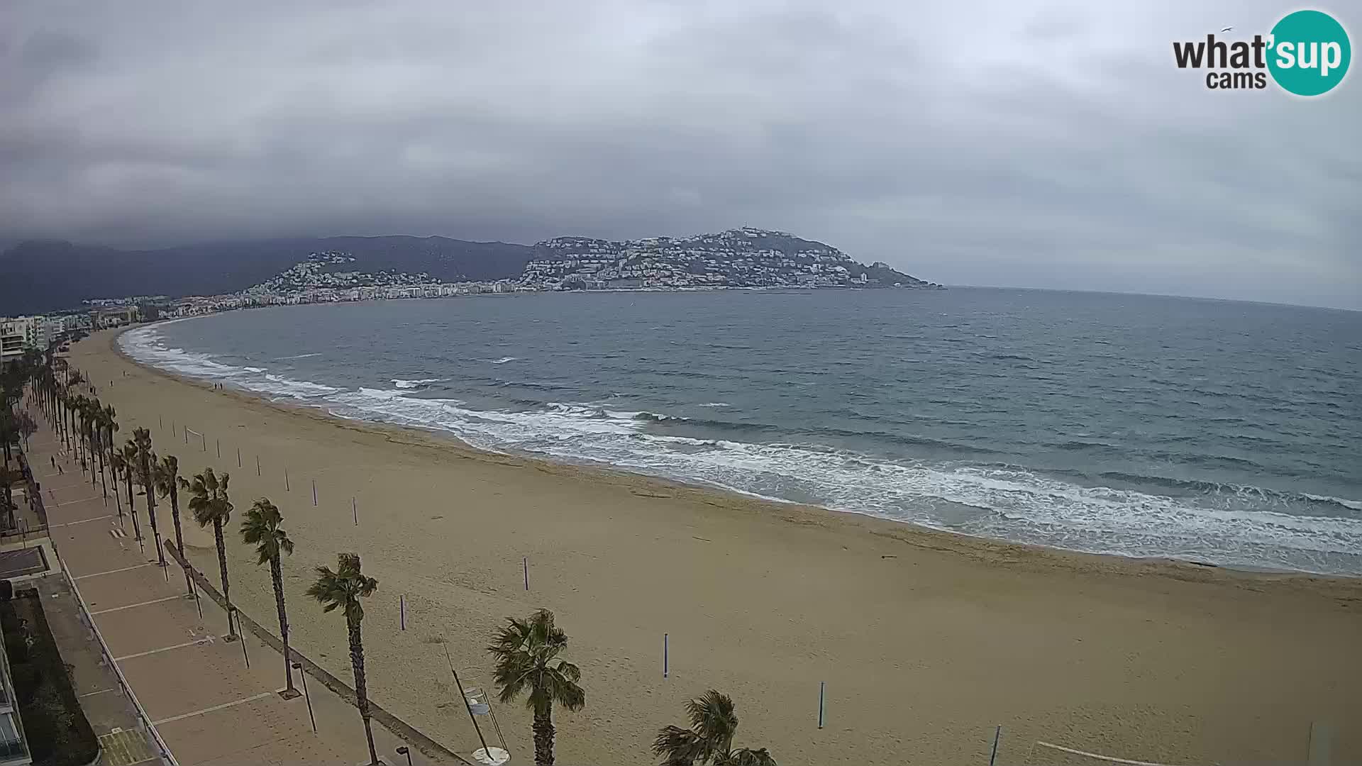 Live Roses Webcam Costa Brava beach view from MonteCarlo Hotel