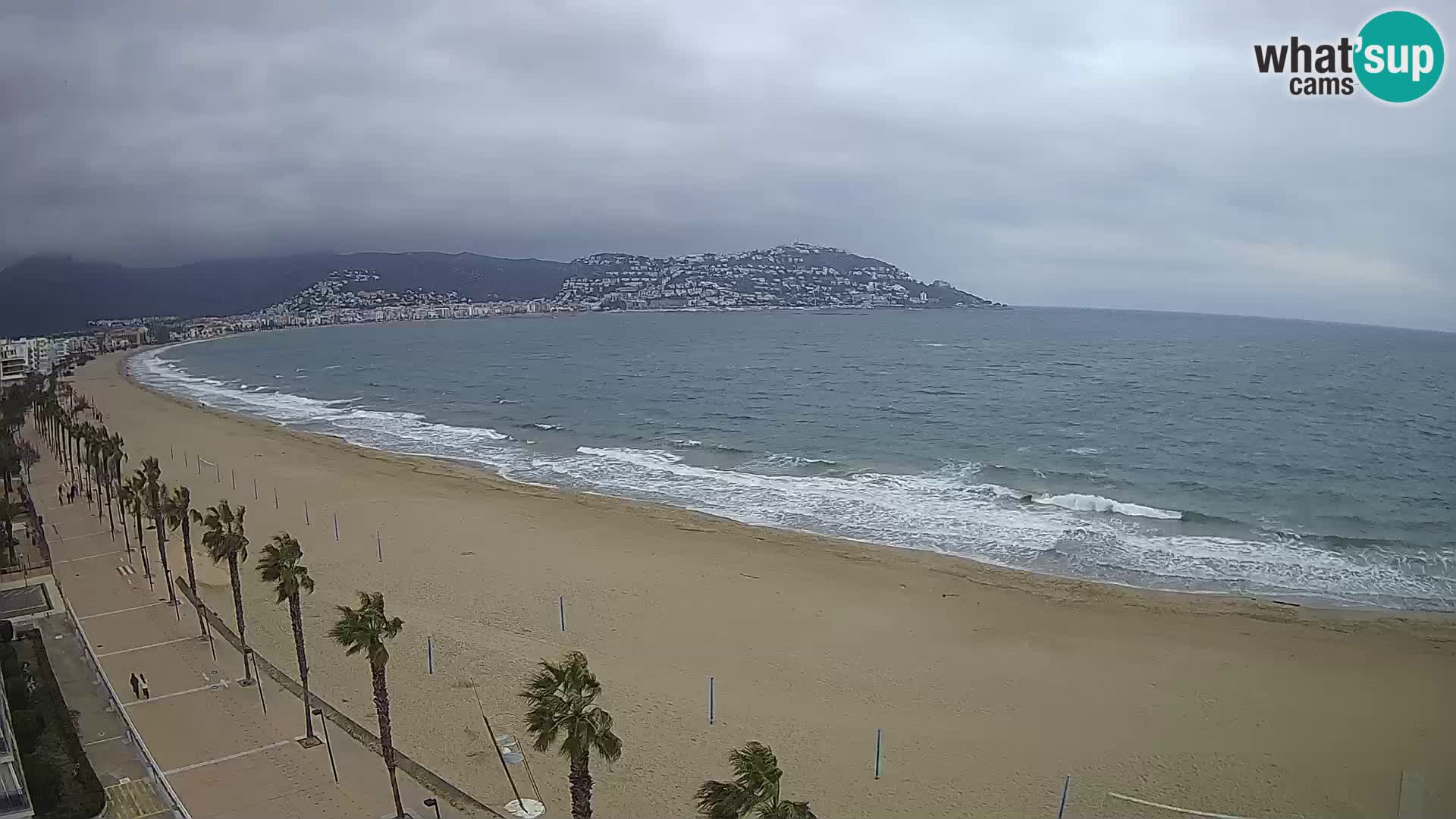 Live Roses Webcam Costa Brava beach view from MonteCarlo Hotel