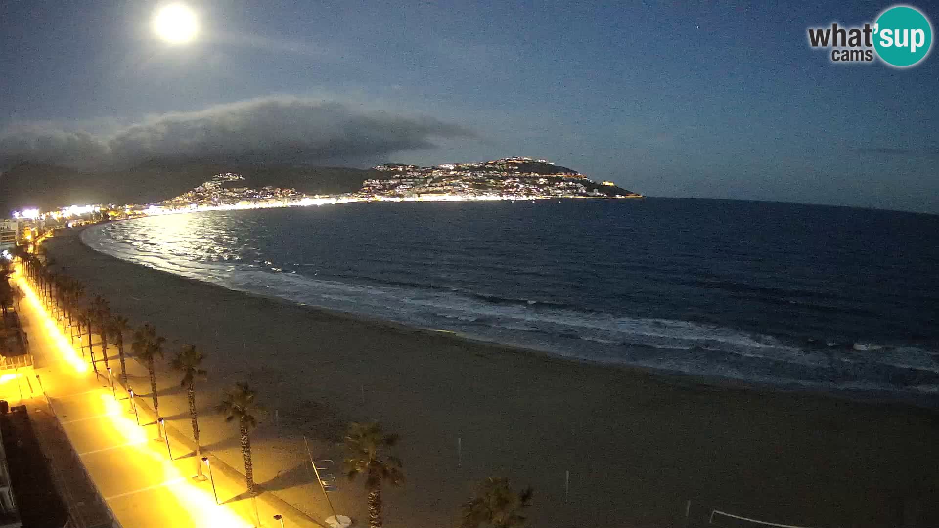 Live Roses Webcam Costa Brava beach view from MonteCarlo Hotel