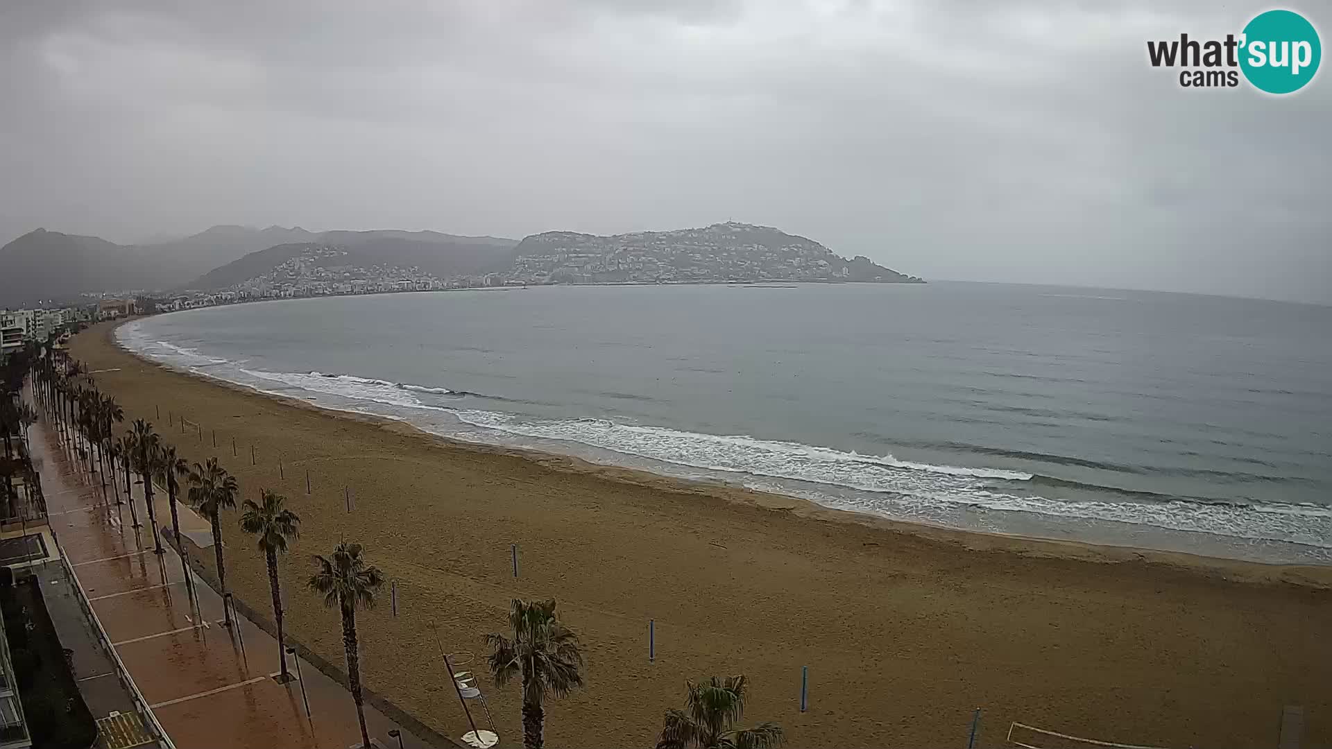 Live Roses Webcam Costa Brava beach view from MonteCarlo Hotel