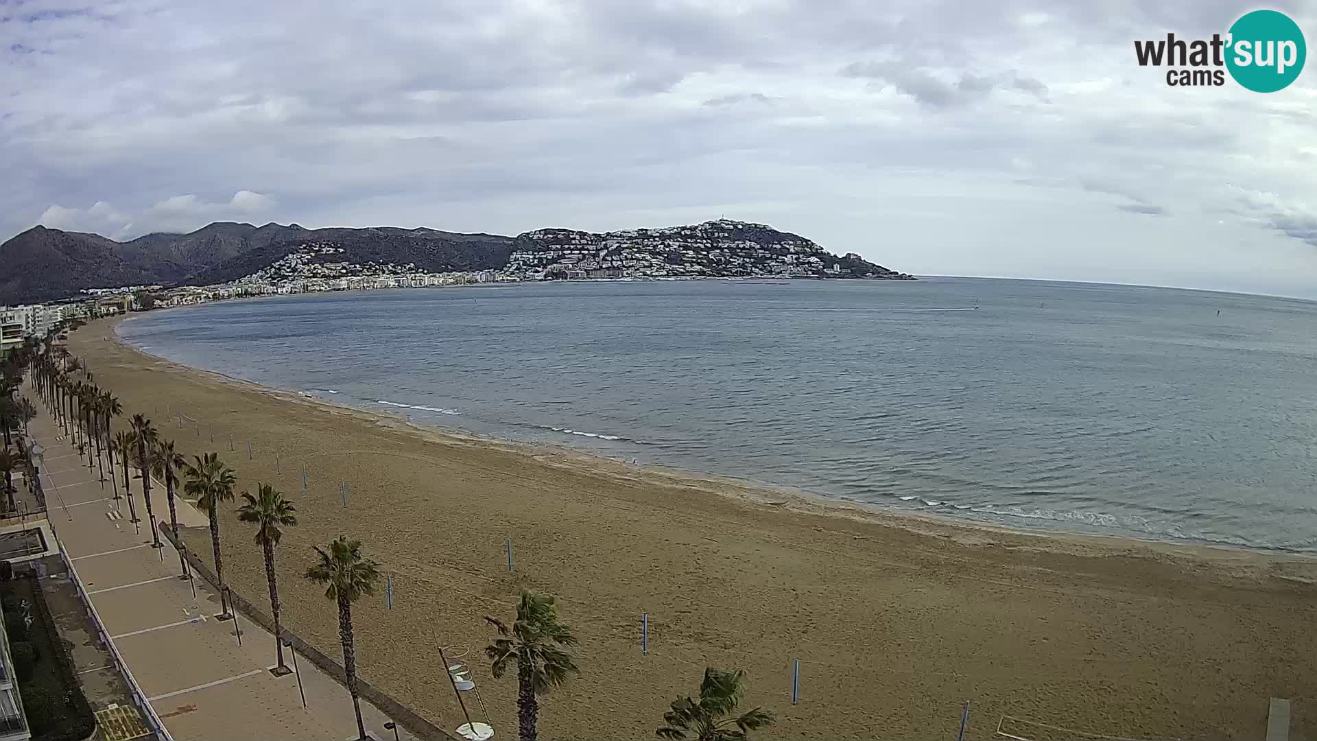 Live Roses Webcam Costa Brava beach view from MonteCarlo Hotel