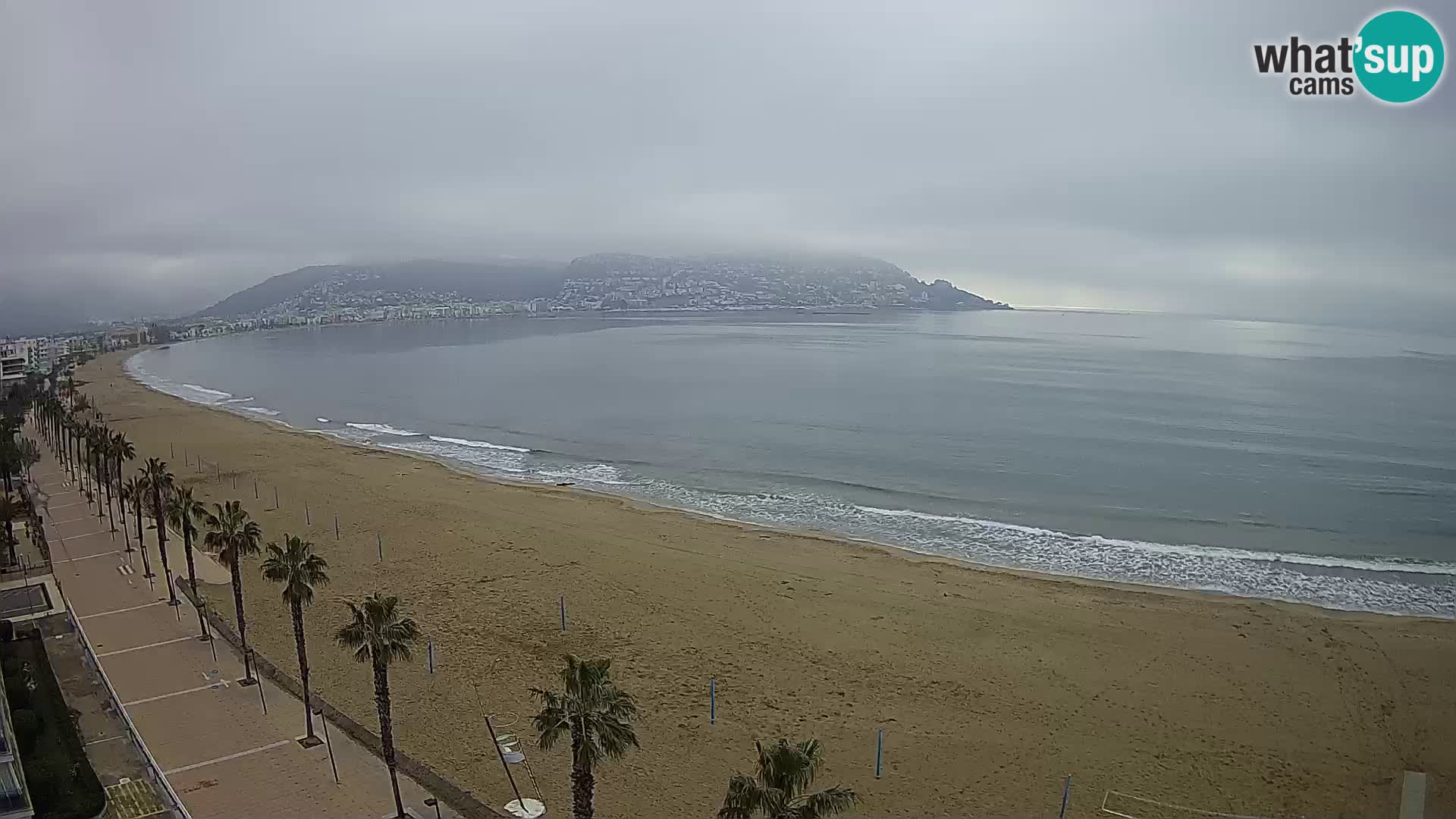 Live Roses Webcam Costa Brava beach view from MonteCarlo Hotel