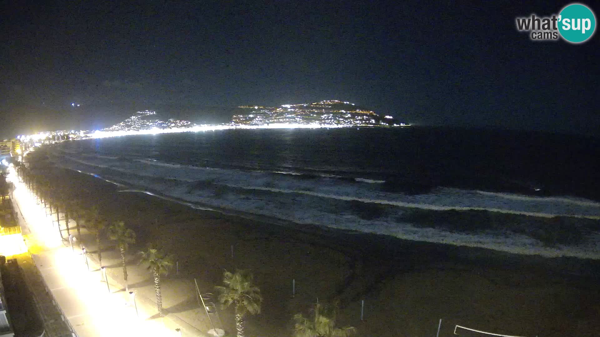 Live Roses Webcam Costa Brava beach view from MonteCarlo Hotel