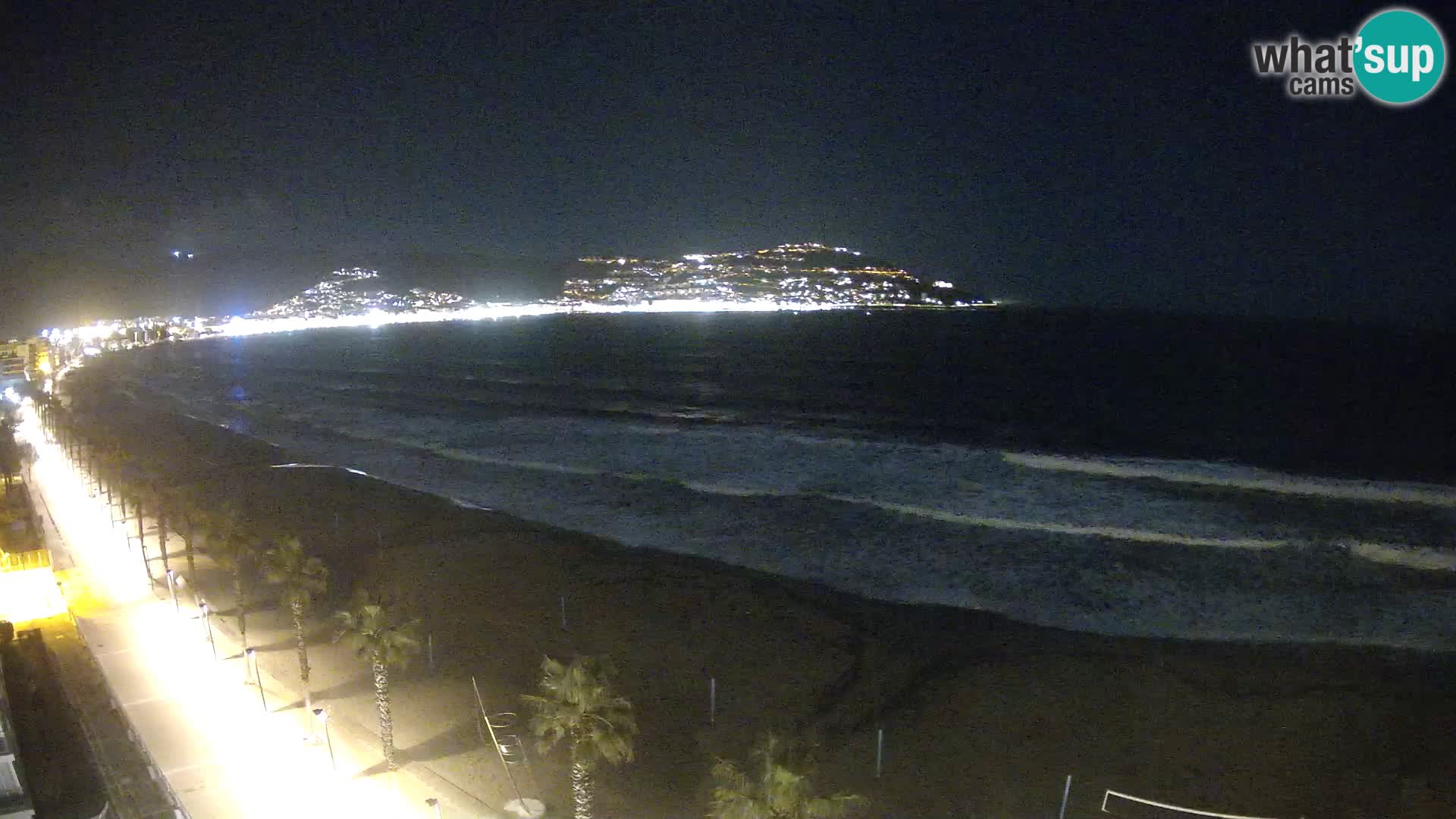 Live Roses Webcam Costa Brava beach view from MonteCarlo Hotel