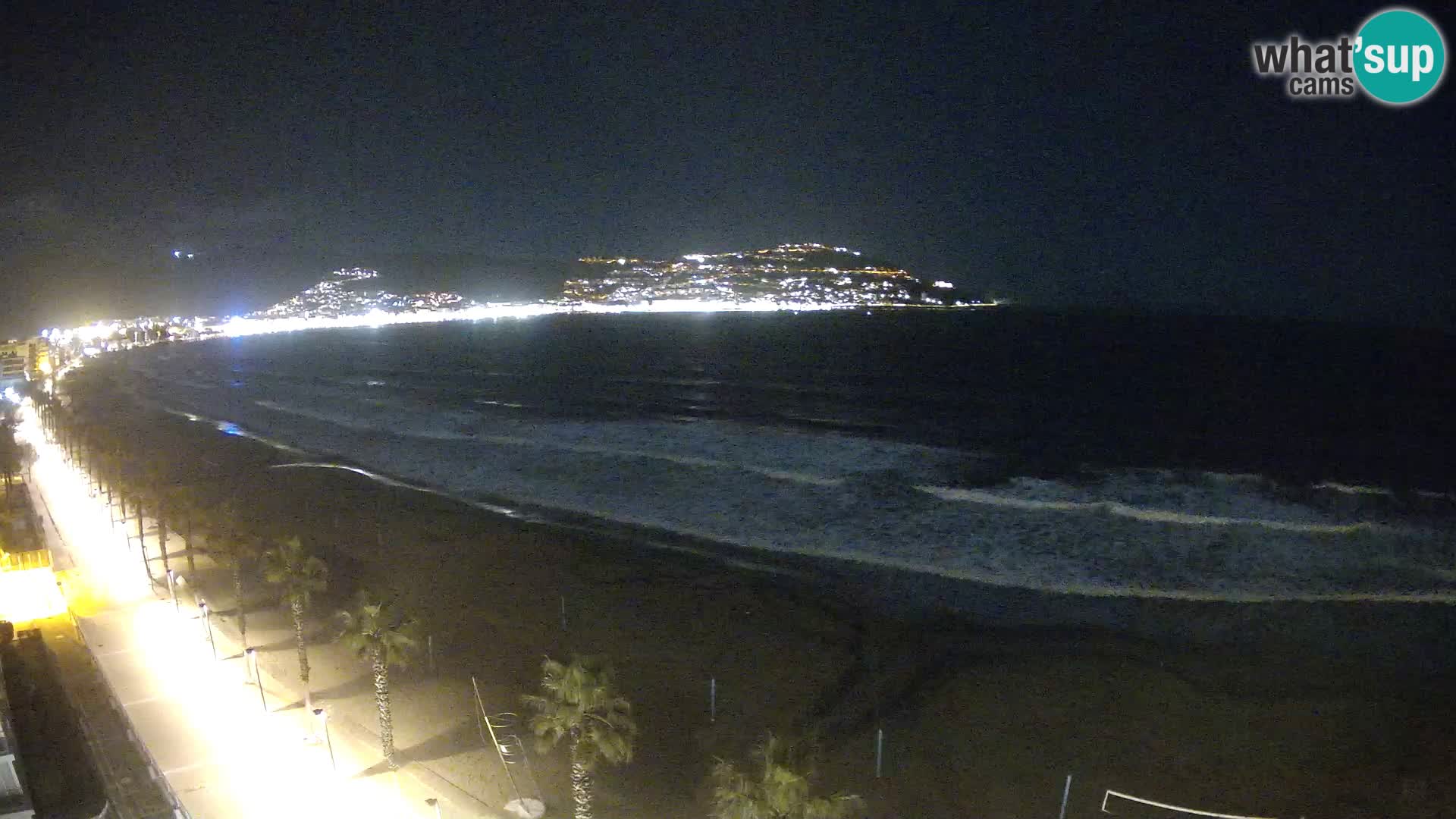 Live Roses Webcam Costa Brava beach view from MonteCarlo Hotel