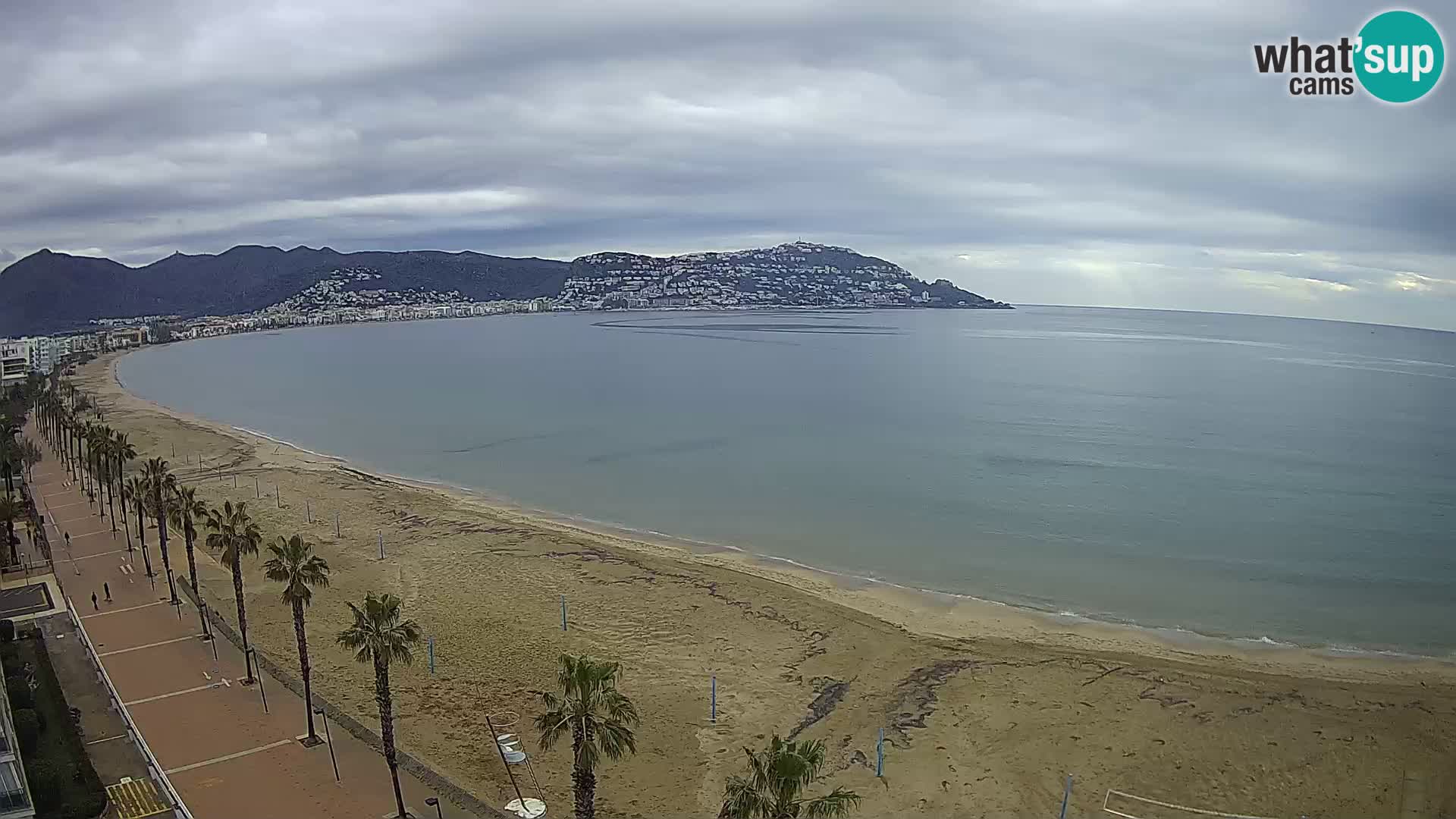 Live Roses Webcam Costa Brava beach view from MonteCarlo Hotel