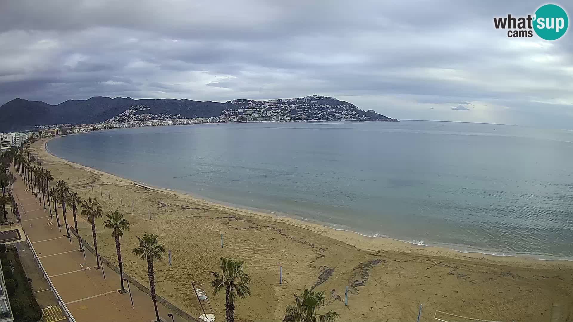 Live Roses Webcam Costa Brava beach view from MonteCarlo Hotel