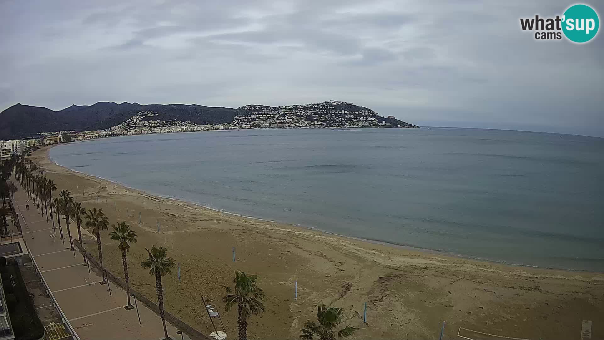 Live Roses Webcam Costa Brava beach view from MonteCarlo Hotel