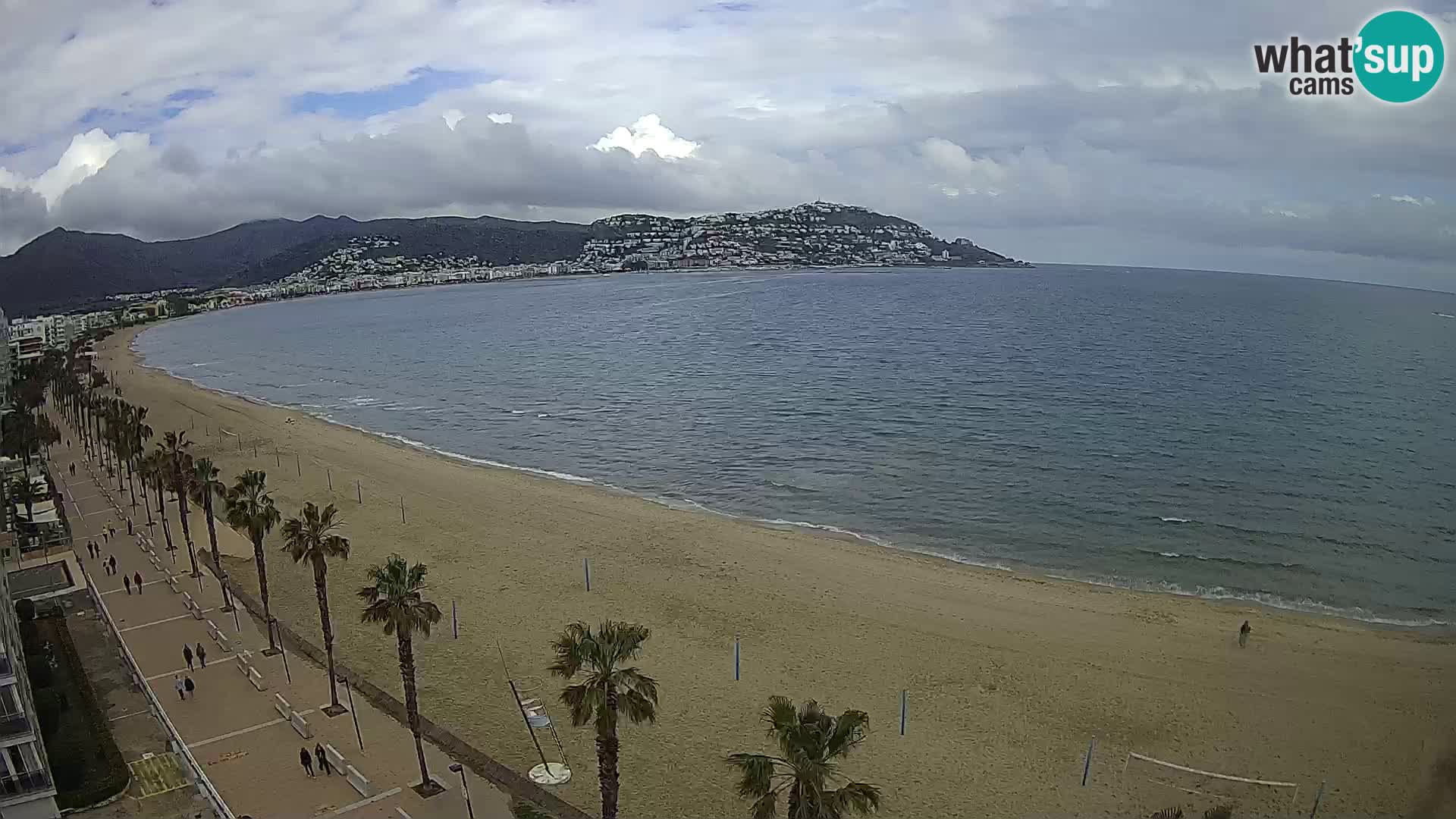 Live Roses Webcam Costa Brava beach view from MonteCarlo Hotel
