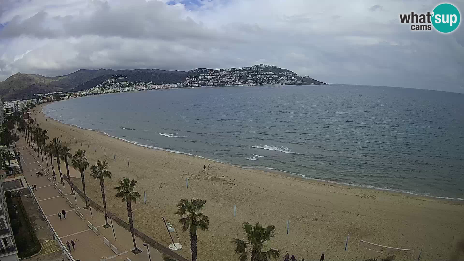 Live Roses Webcam Costa Brava beach view from MonteCarlo Hotel