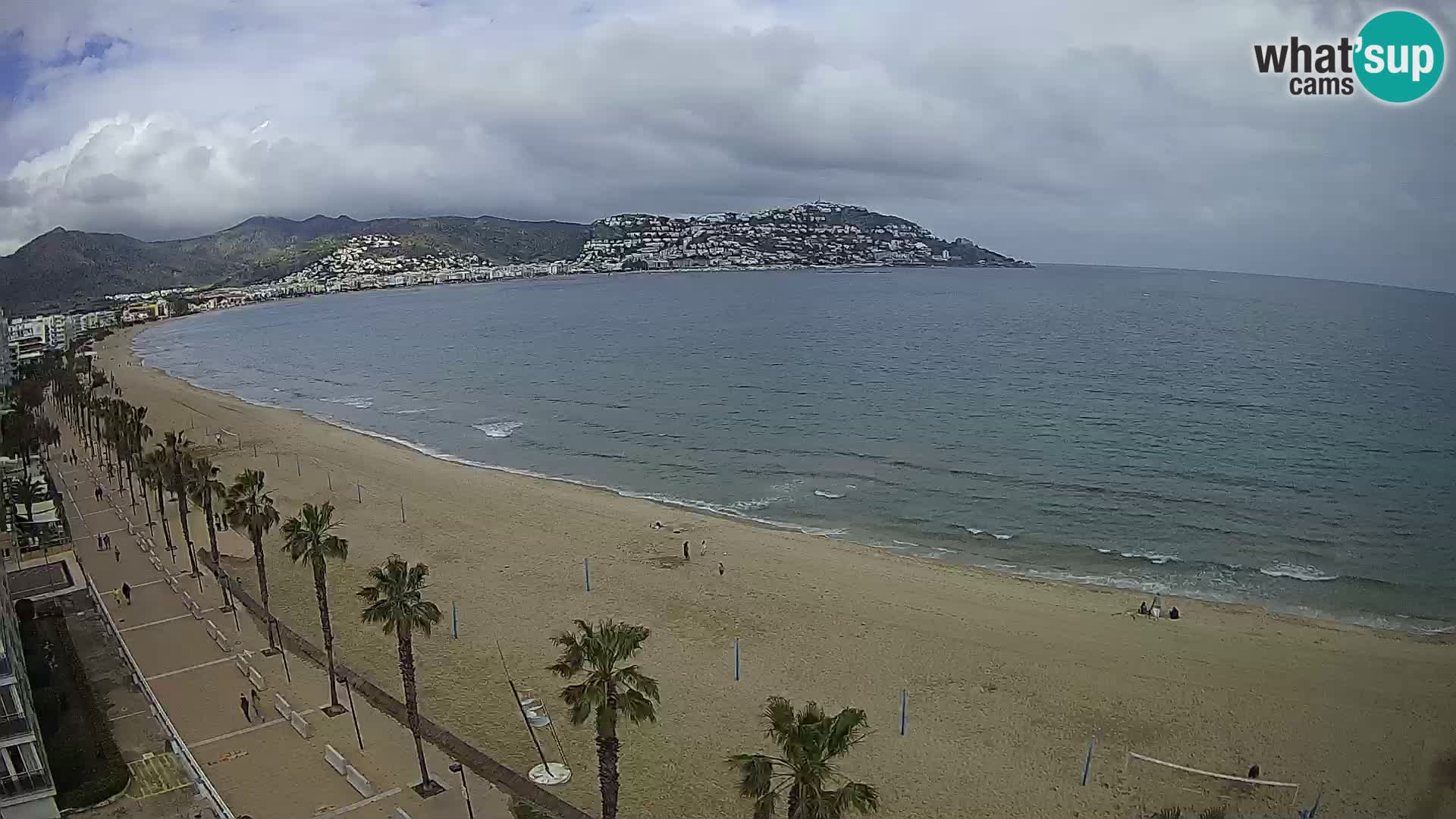 Live Roses Webcam Costa Brava beach view from MonteCarlo Hotel