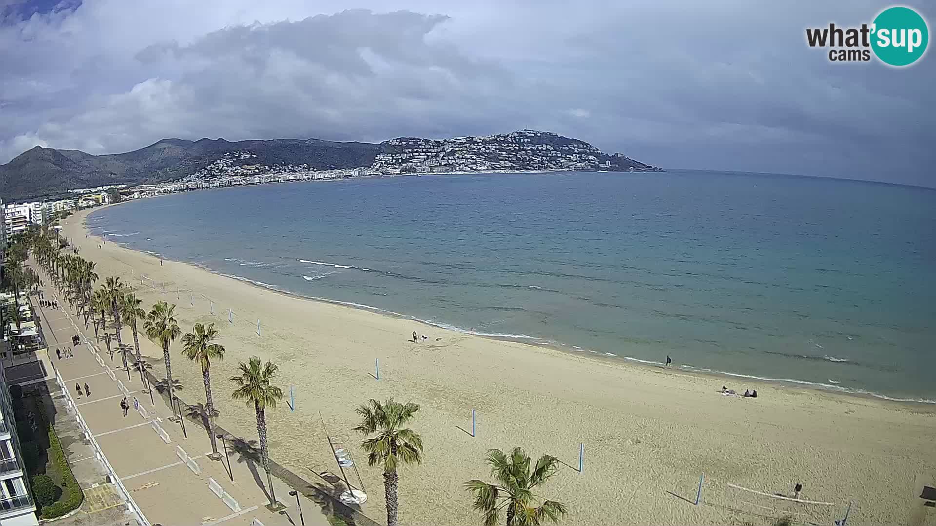 Live Roses Webcam Costa Brava beach view from MonteCarlo Hotel