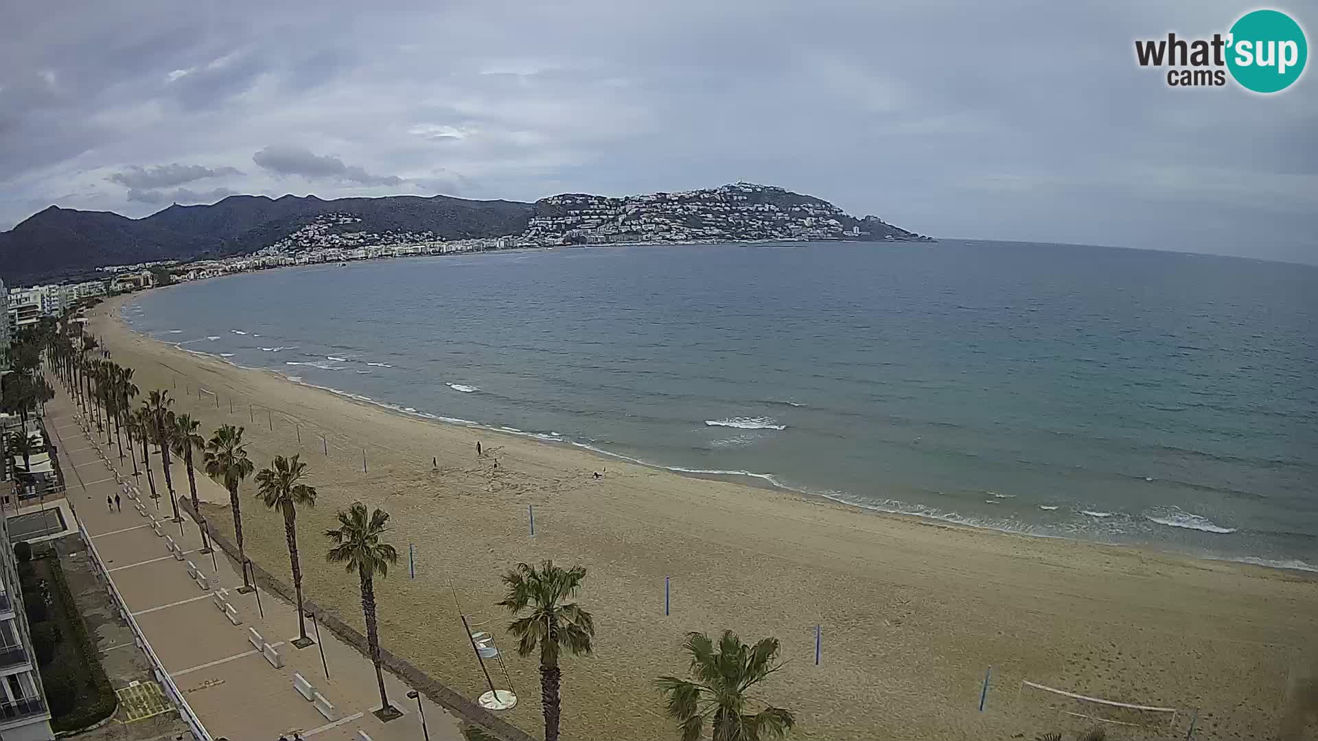 Live Roses Webcam Costa Brava beach view from MonteCarlo Hotel