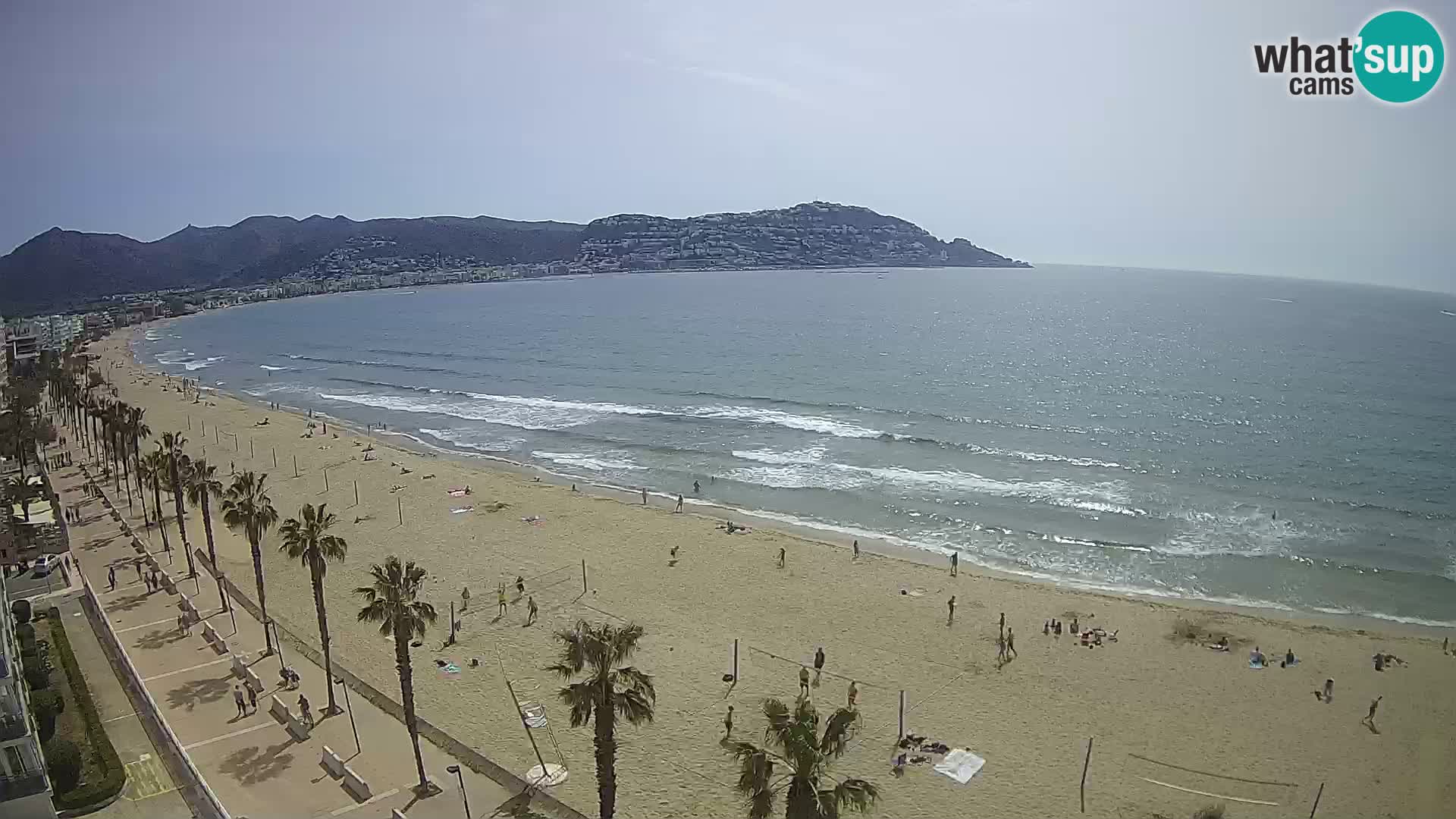 Live Roses Webcam Costa Brava beach view from MonteCarlo Hotel