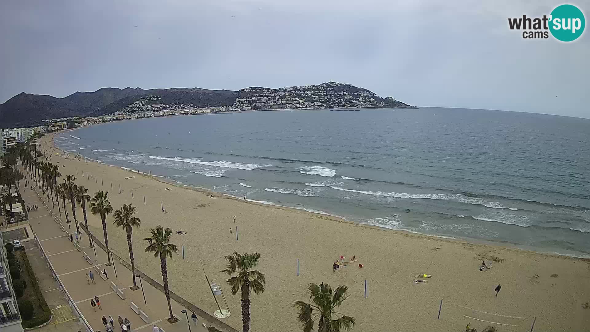 Live Roses Webcam Costa Brava beach view from MonteCarlo Hotel