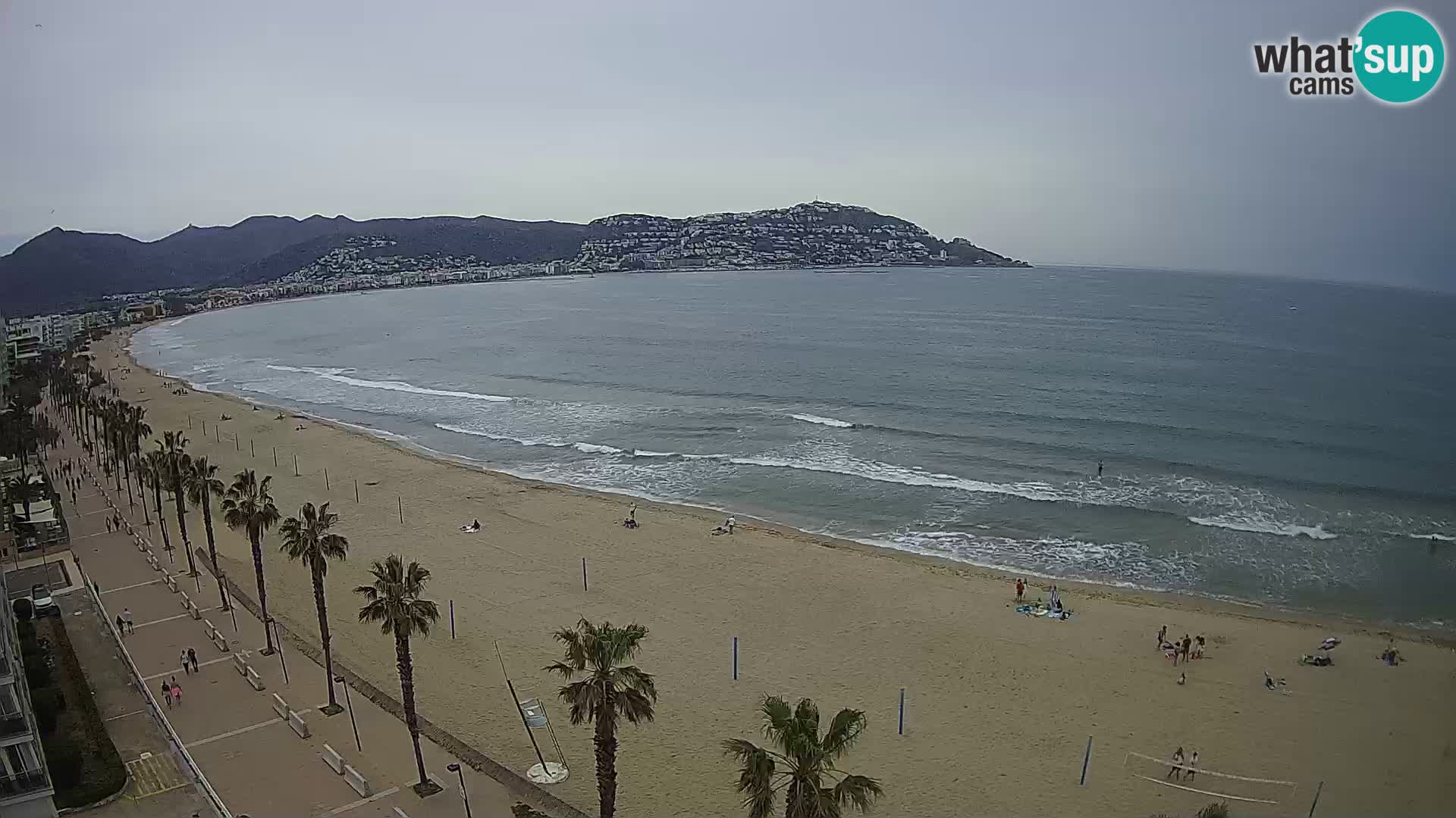 Live Roses Webcam Costa Brava beach view from MonteCarlo Hotel