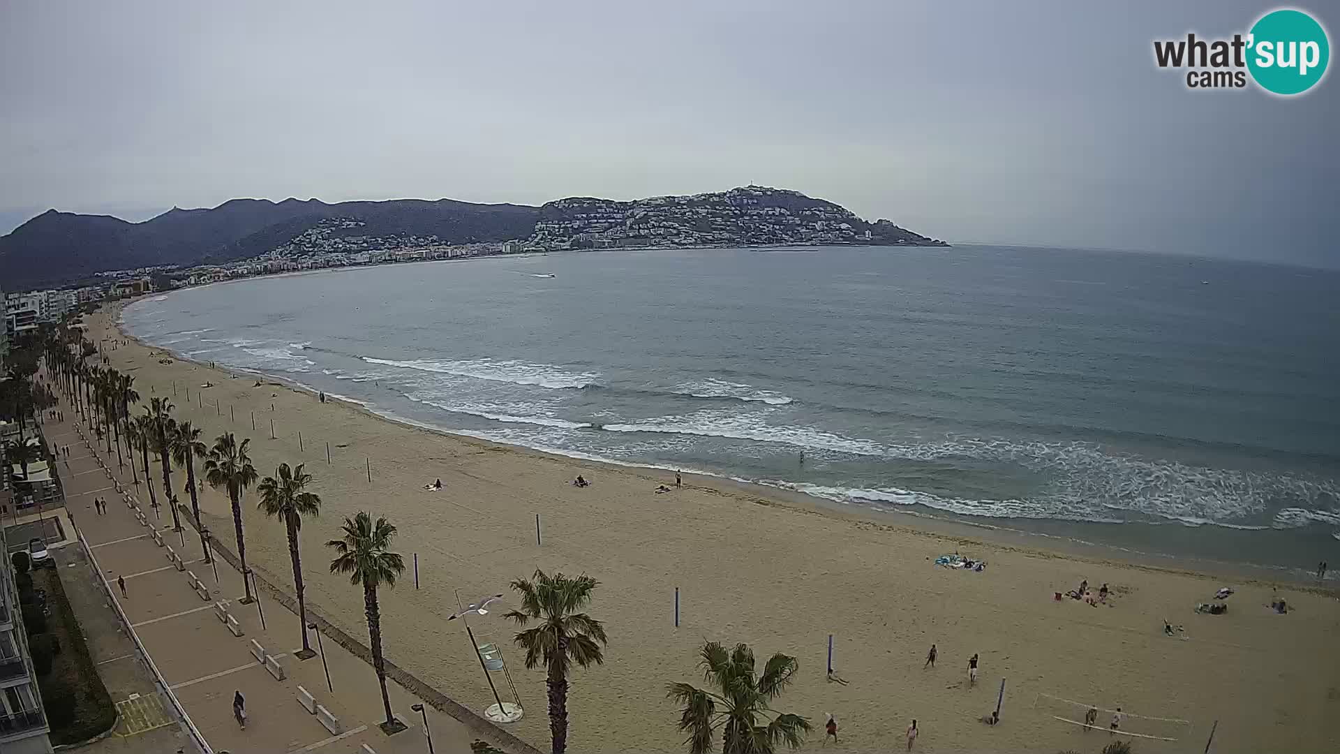 Live Roses Webcam Costa Brava beach view from MonteCarlo Hotel